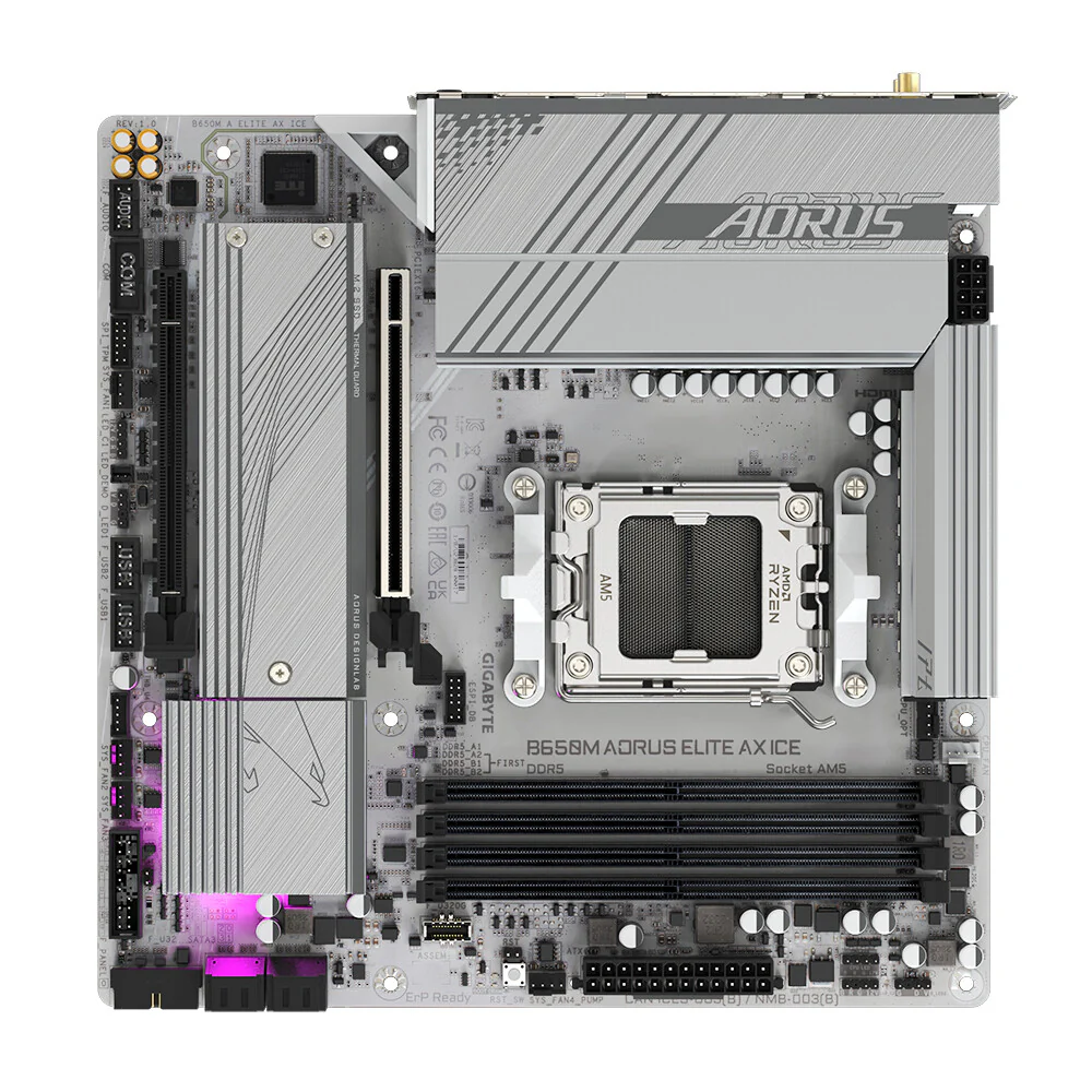 Gigabyte B650M AORUS ELITE AX ICE ATX motherboard - AMD B650 Socket AM5 - Image 5
