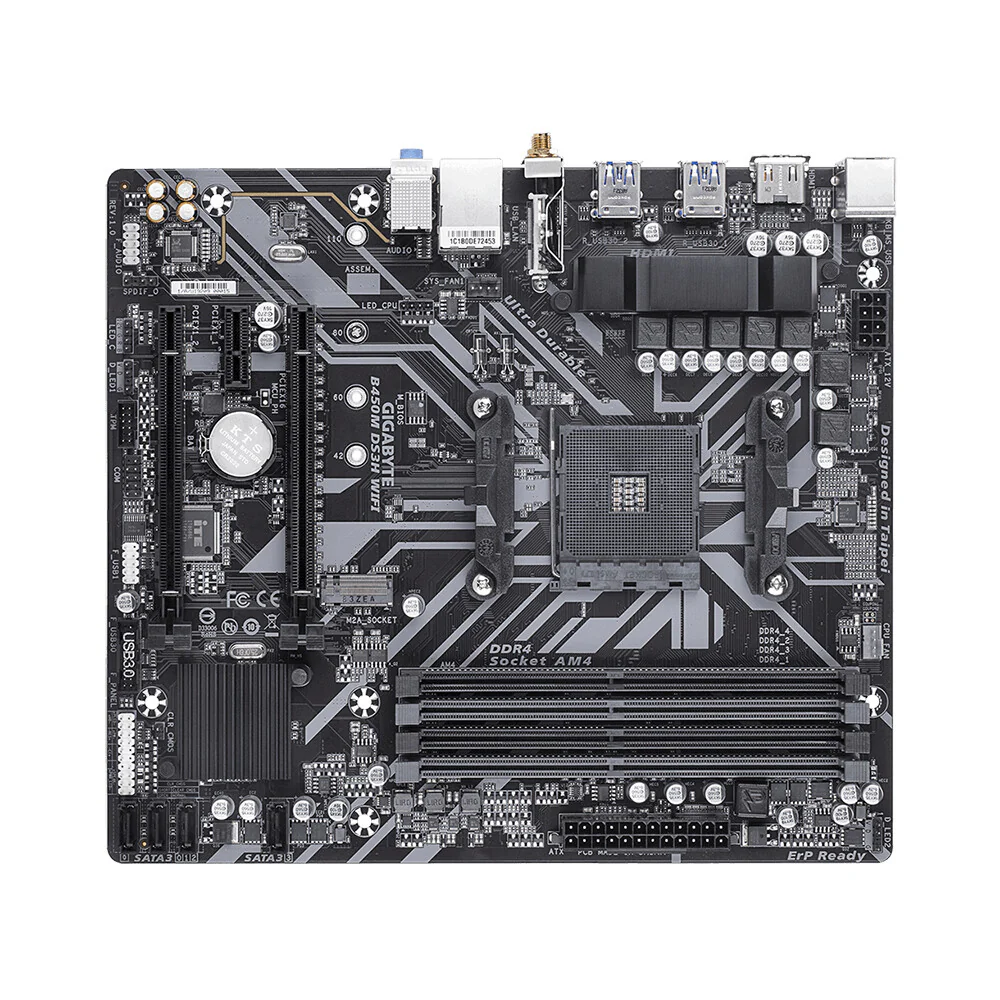 Gigabyte GA-B450M-DS3H-WIFI micro ATX motherboard - AMD B450 Socket AM4 - Image 2