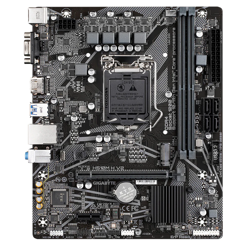 Gigabyte H510M H V2 micro ATX motherboard - Intel H510 Express LGA 1200 - Image 2