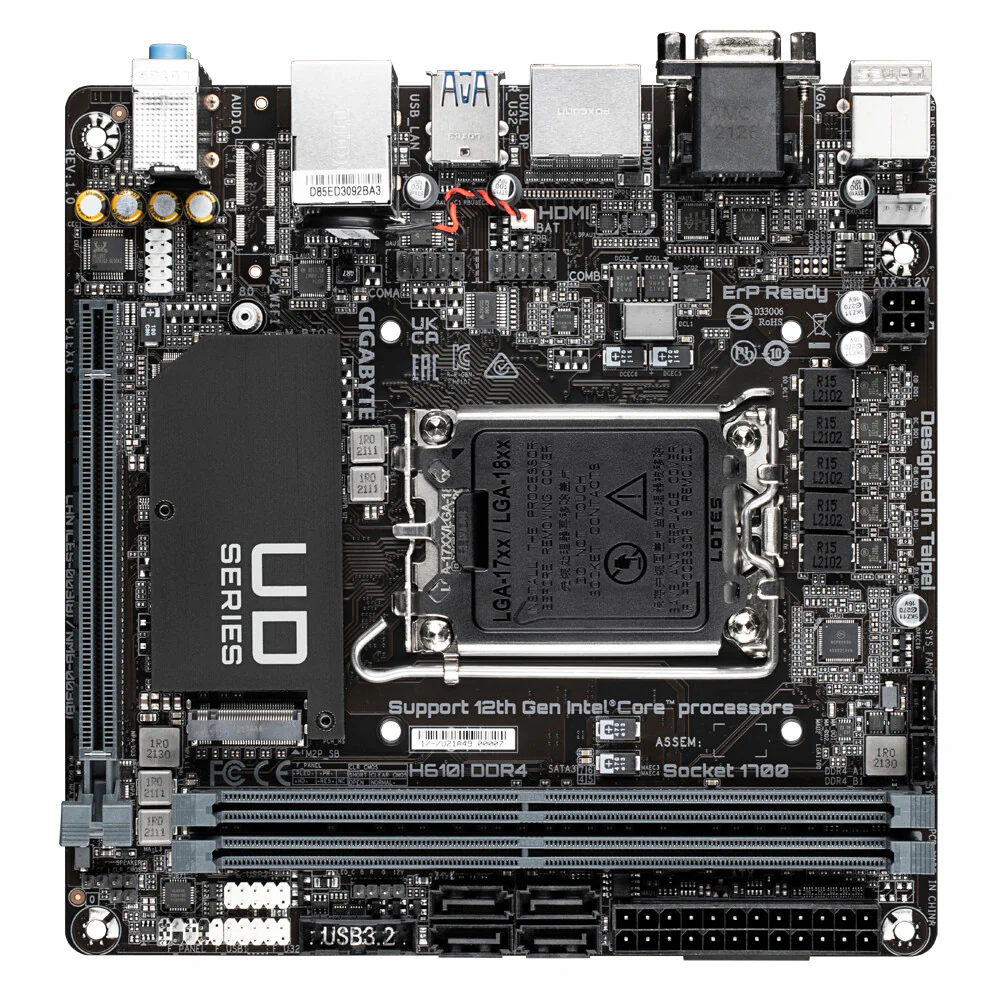Gigabyte H610I DDR4 mini ITX motherboard - Intel H610 Express LGA 1700 - Image 4