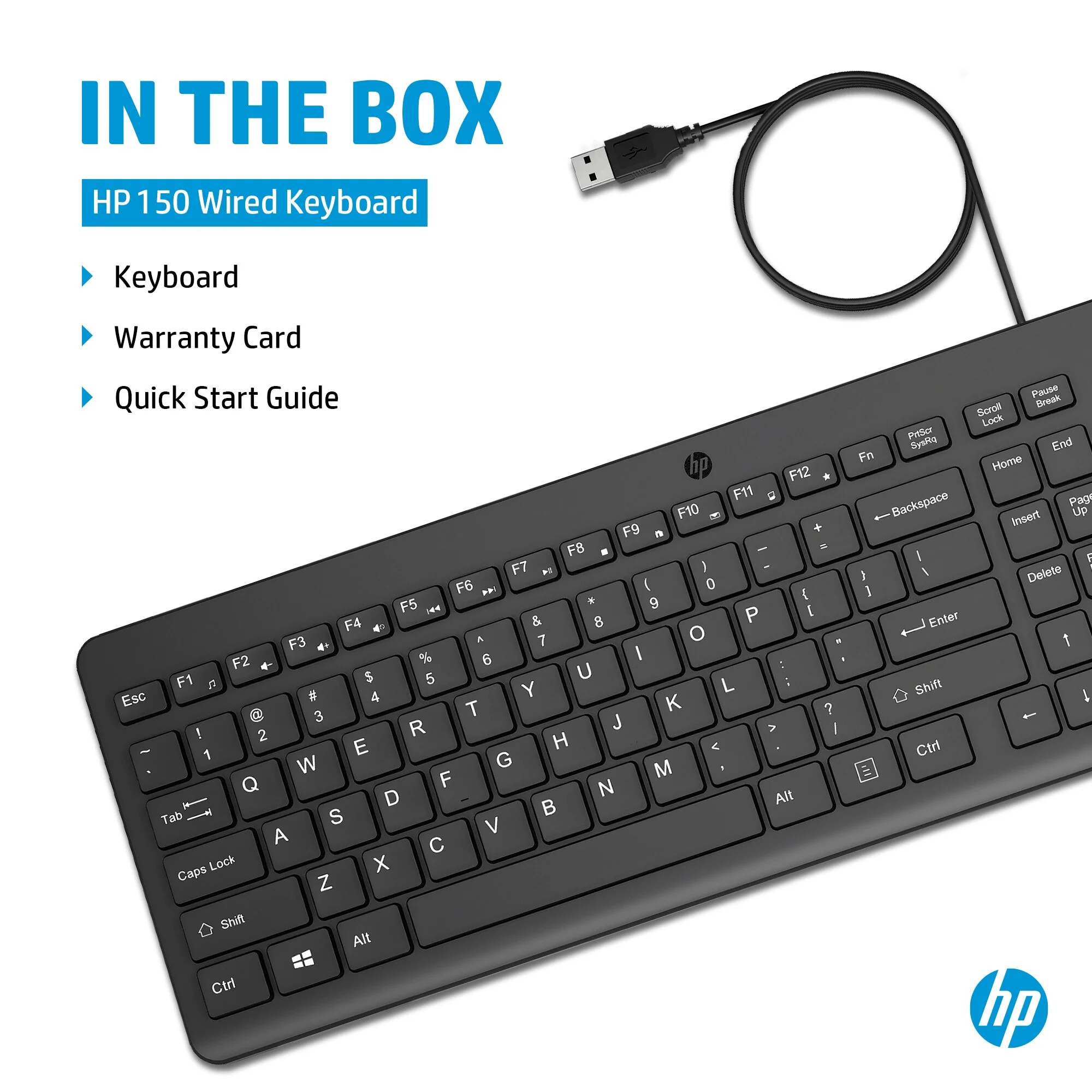 Hewlett Packard 150 - USB Wired Keyboard - Image 4