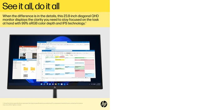 HP E24Q G5 - 60.5 cm (23.8") - 2560 x 1440 pixels QHD Monitor - Image 15