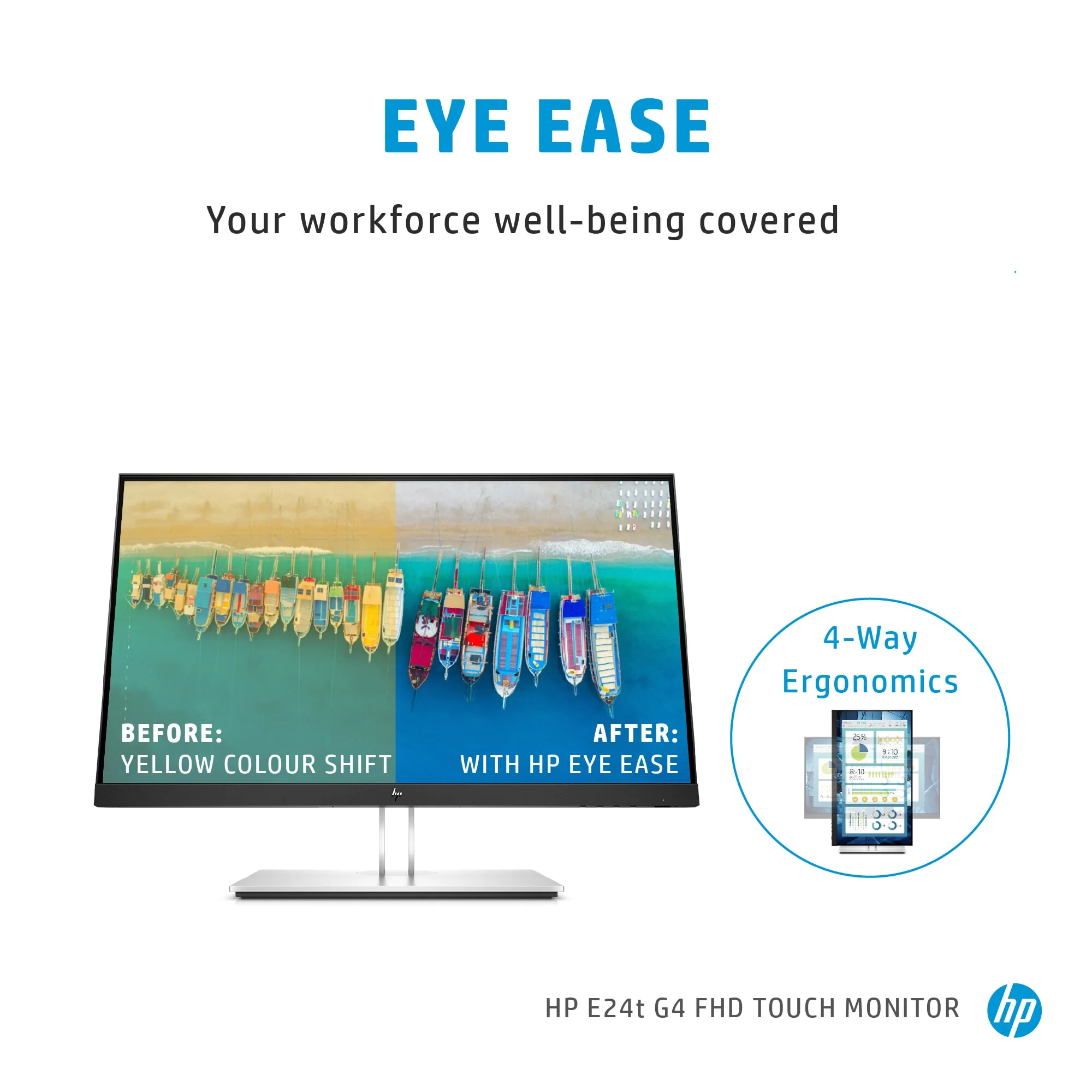 HP E24T G4 - 60.5 cm (23.8") 1920 x 1080p Full HD LED Touchscreen Monitor - Image 7