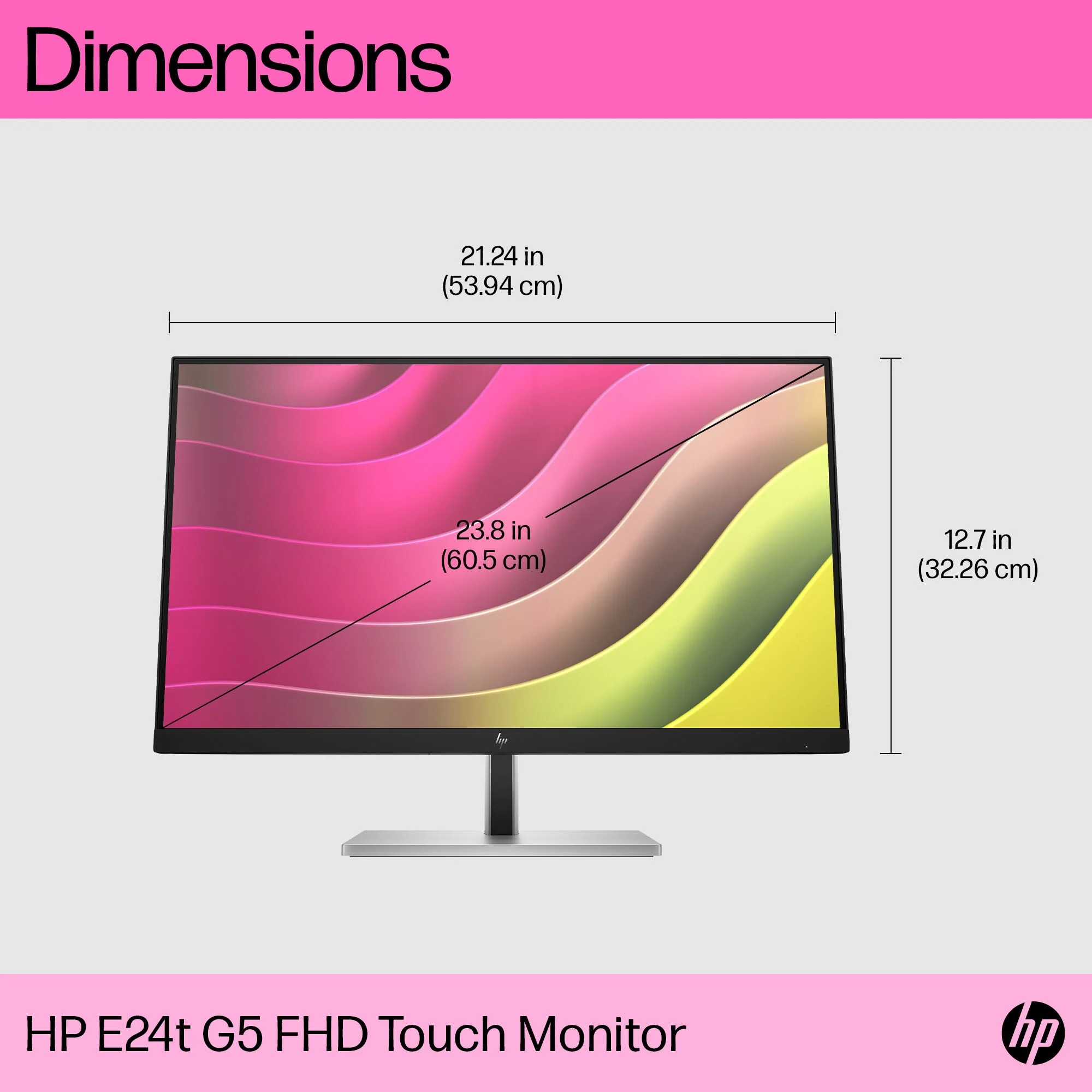 HP E24T G5 - 60.5 cm (23.8") - 1920 x 1080 pixels Full HD Touchscreen Monitor - Image 13