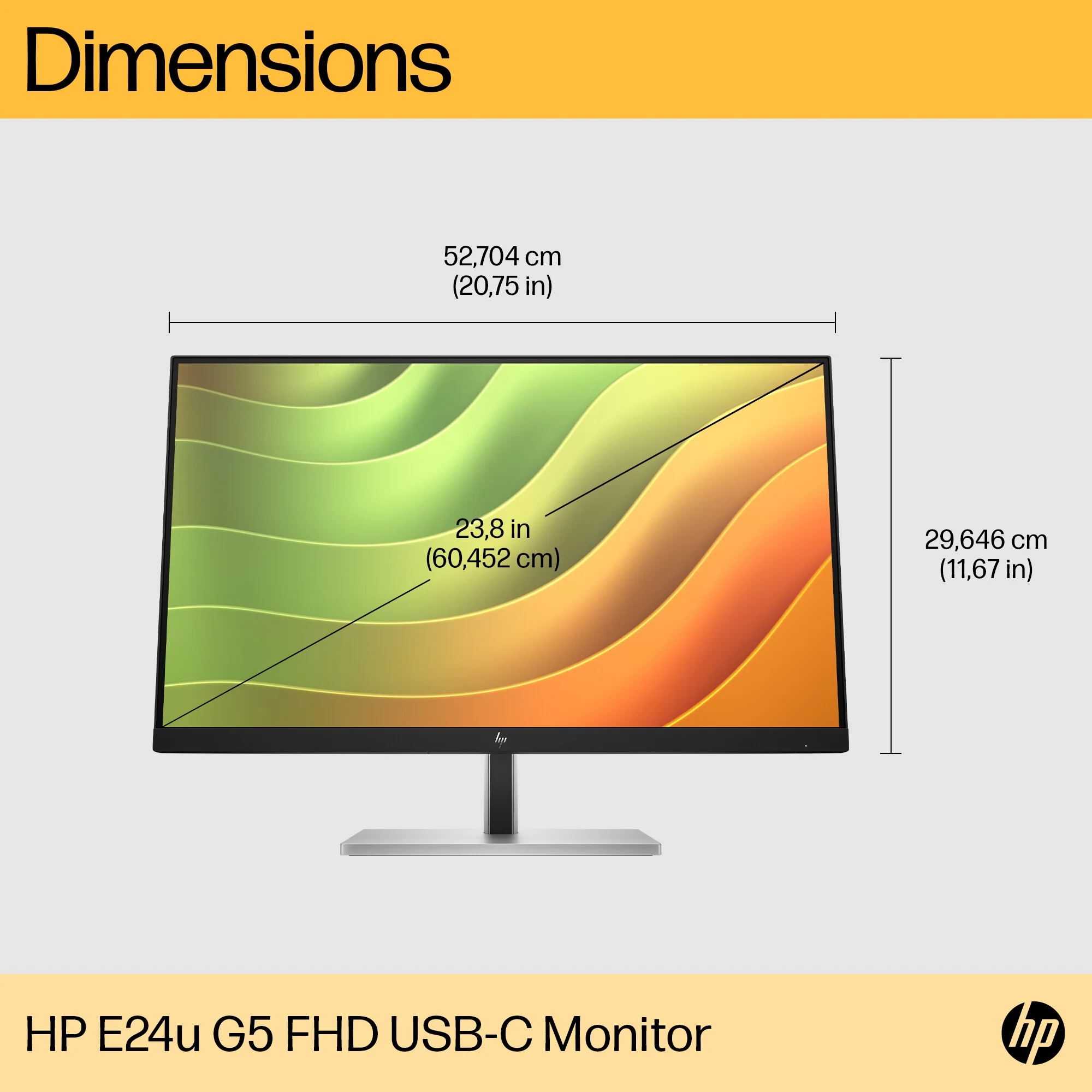 HP E24U G5 - 60.5 cm (23.8") - 1920 x 1080 pixels Full HD LCD Monitor - Image 6