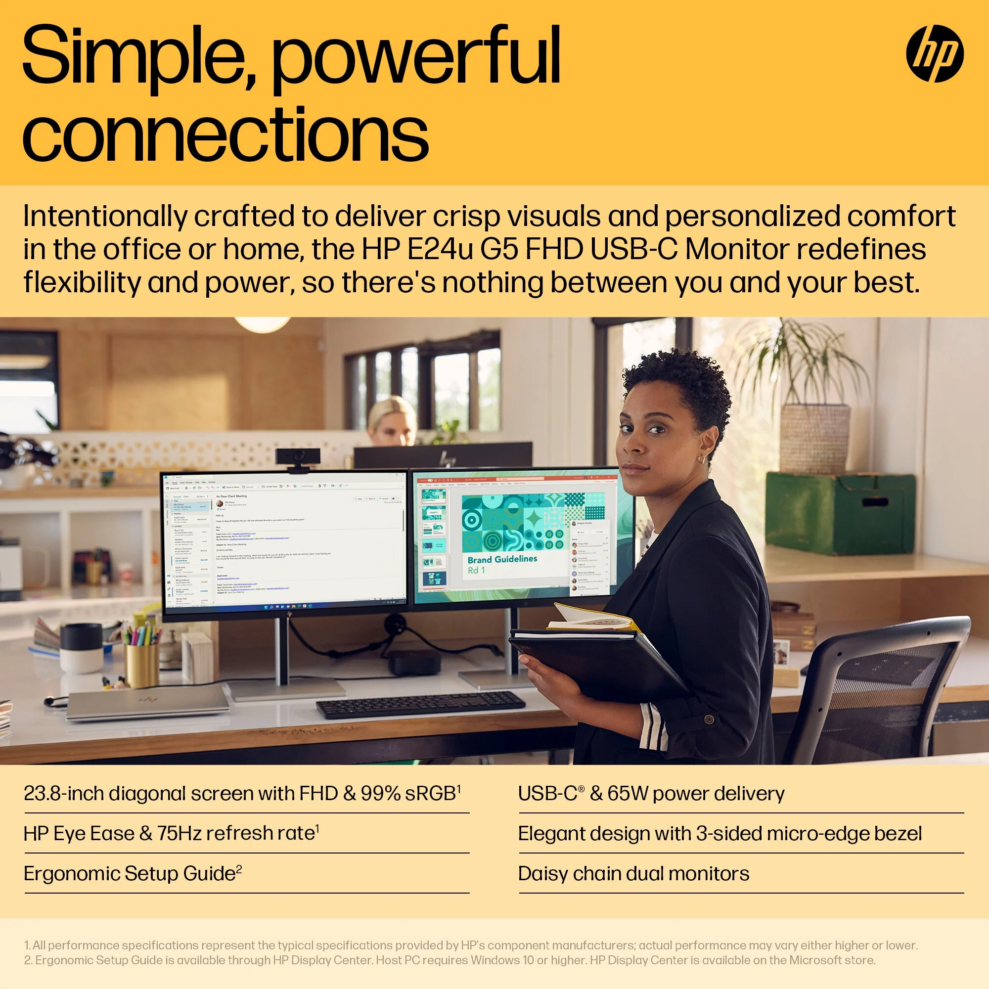 HP E24U G5 - 60.5 cm (23.8") - 1920 x 1080 pixels Full HD LCD Monitor - Image 8
