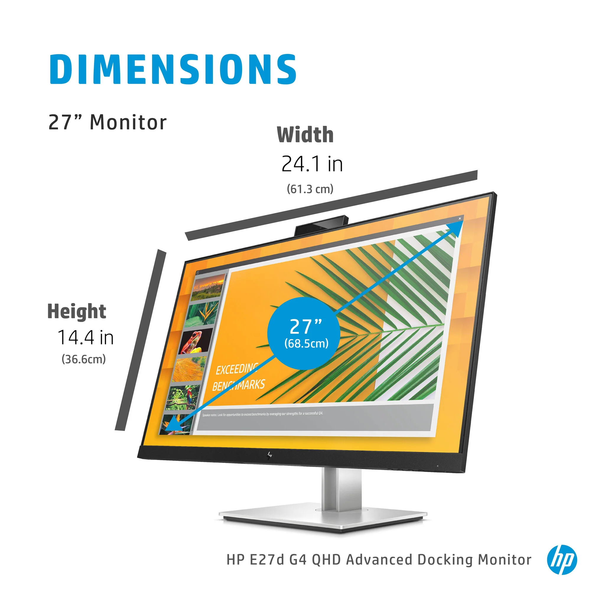 HP E27D G4 - 68.6 cm (27") - 2560 x 1440 pixels Quad HD LED Monitor - Image 19
