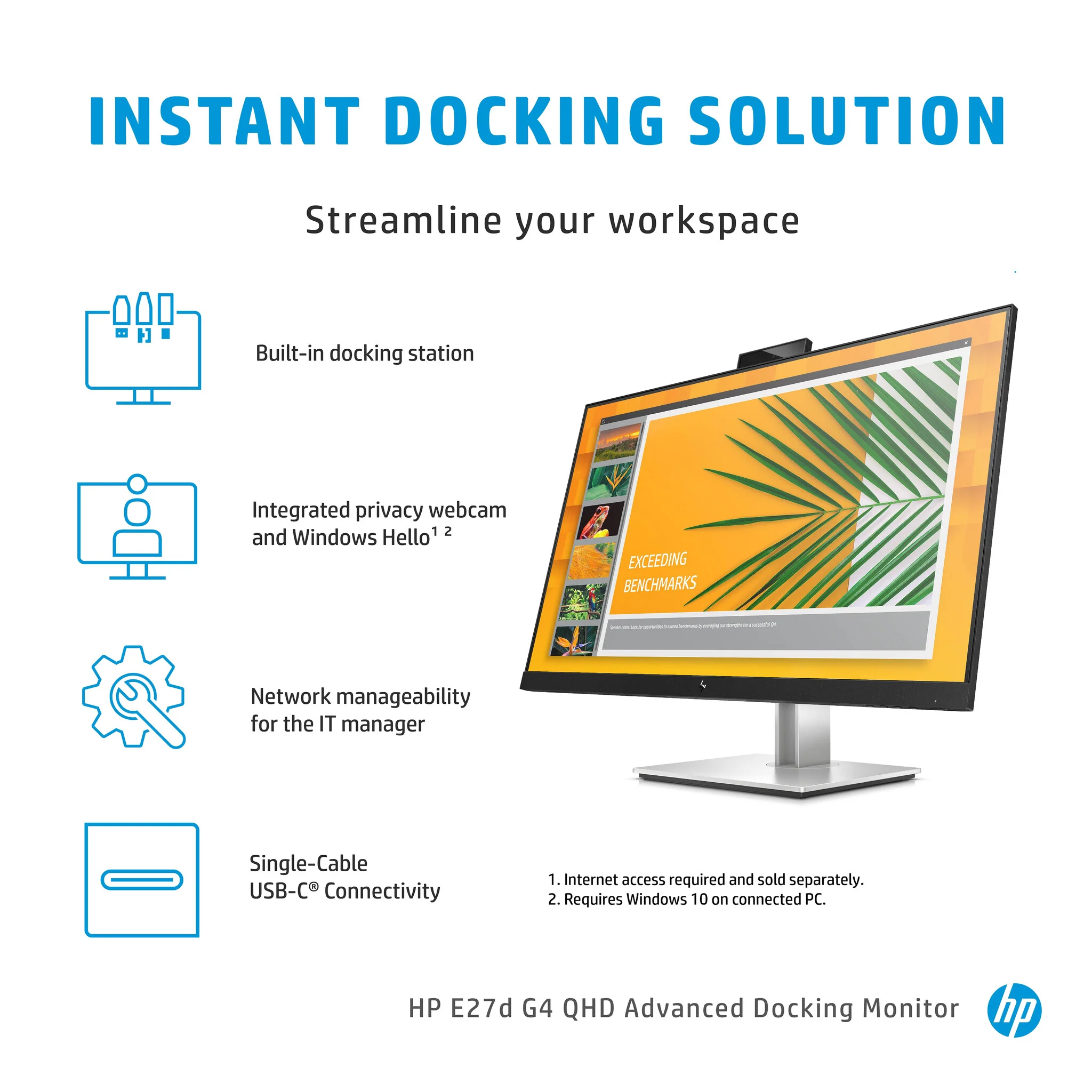 HP E27D G4 - 68.6 cm (27") - 2560 x 1440 pixels Quad HD LED Monitor - Image 21