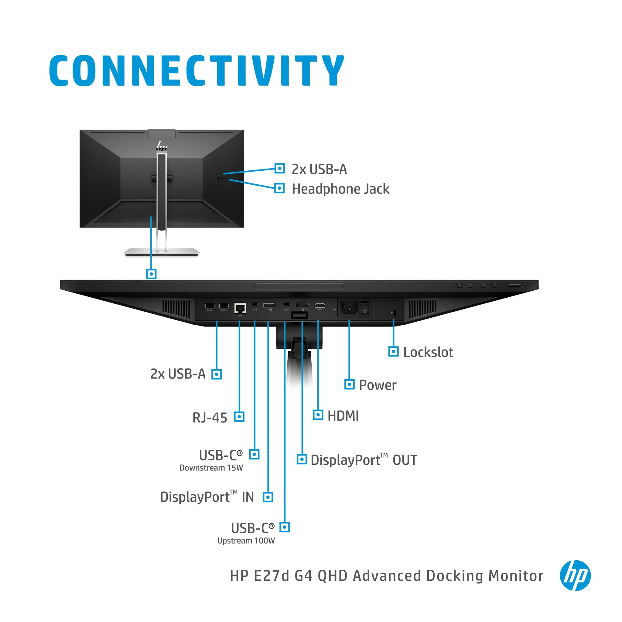 HP E27D G4 - 68.6 cm (27") - 2560 x 1440 pixels Quad HD LED Monitor - Image 22