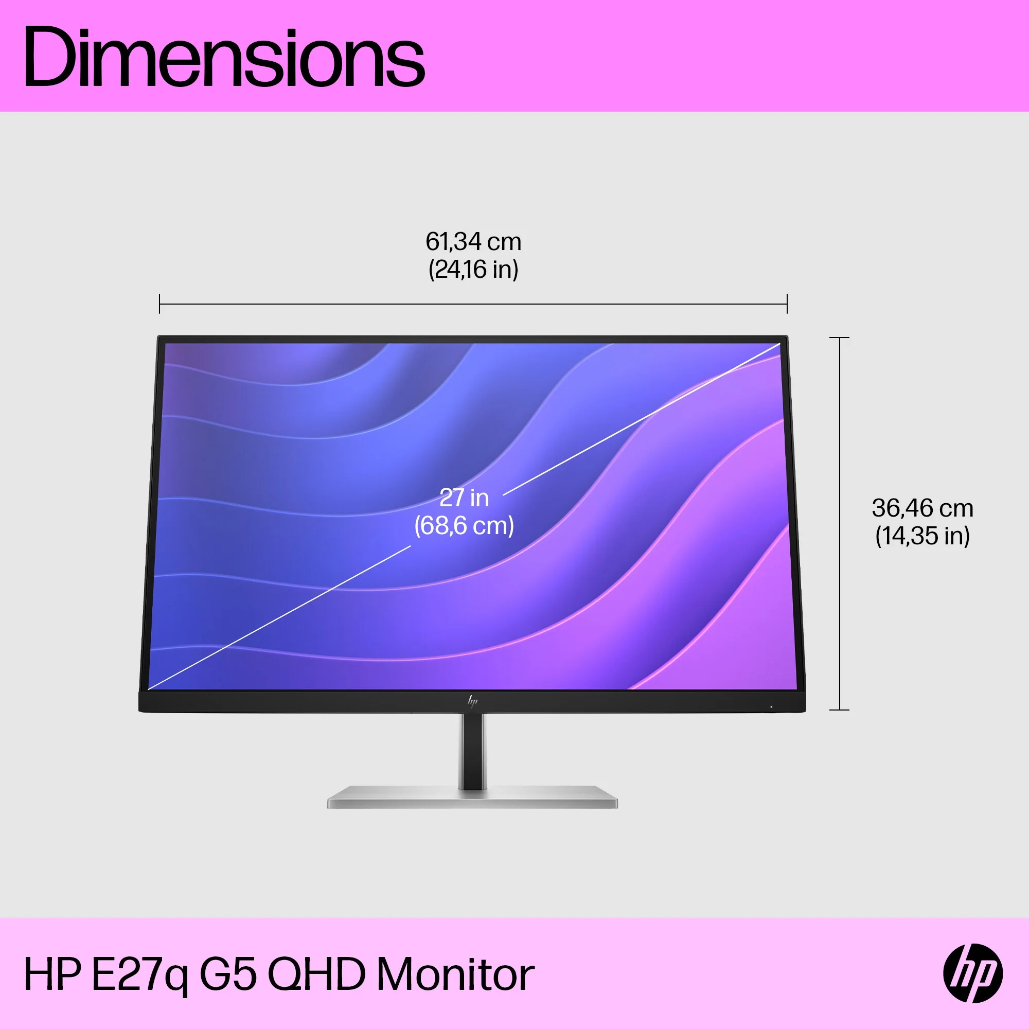 HP E27Q G5 - 68.6 cm (27") - 2560 x 1440 pixels Quad HD LCD Monitor - Image 9