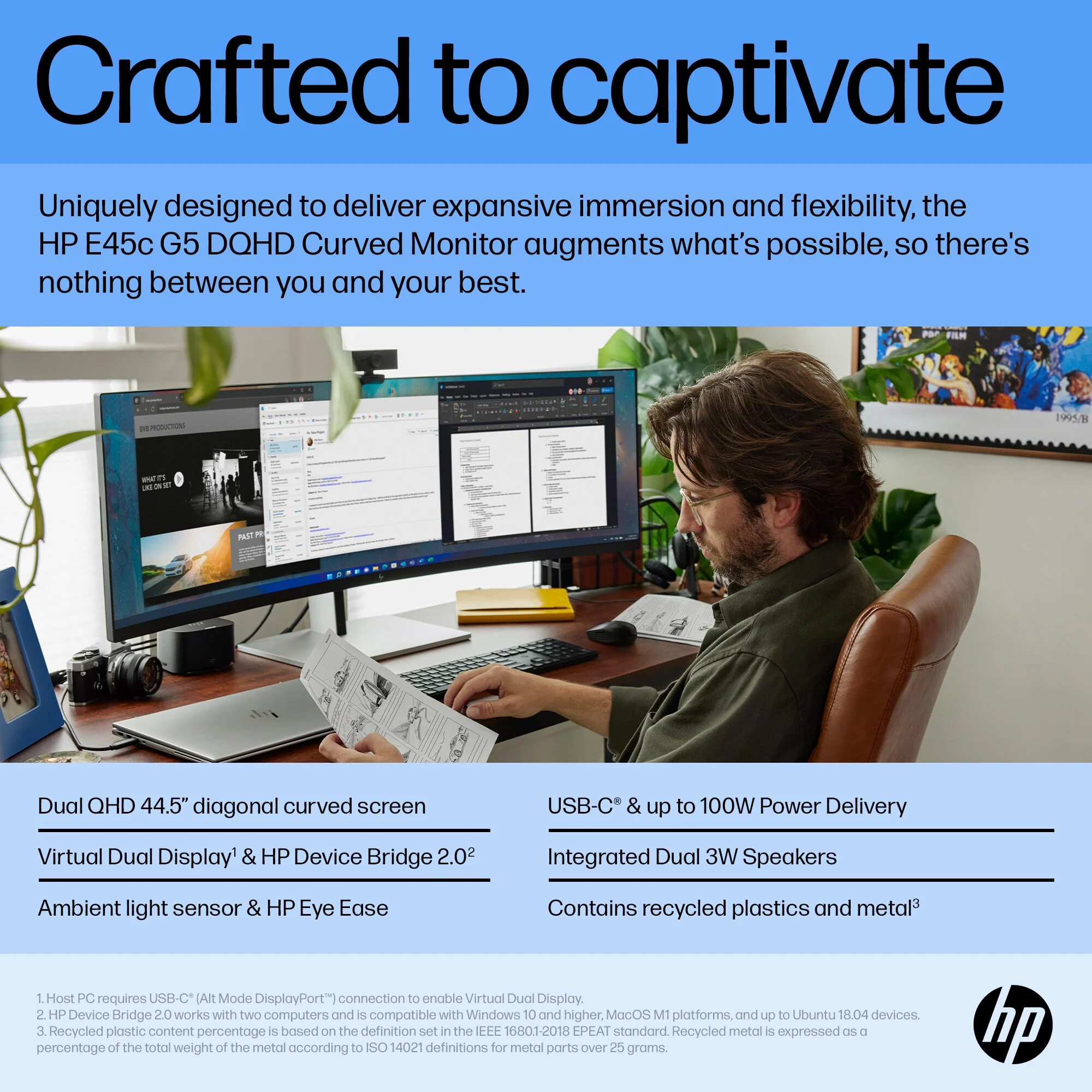 HP E45c G5 DQHD Curved Monitor - Image 11