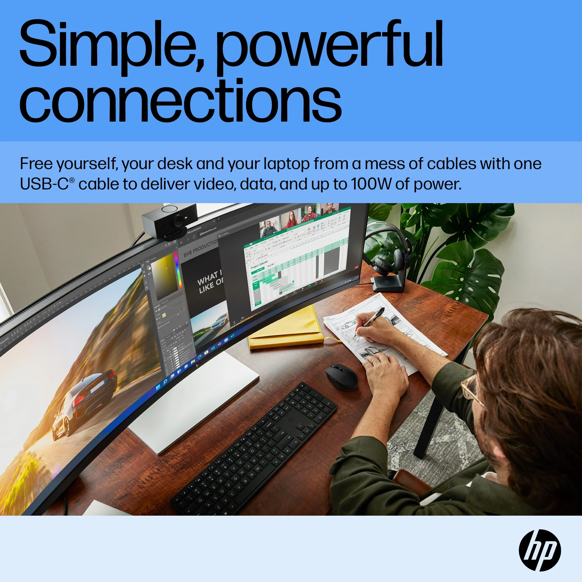 HP E45c G5 DQHD Curved Monitor - Image 9