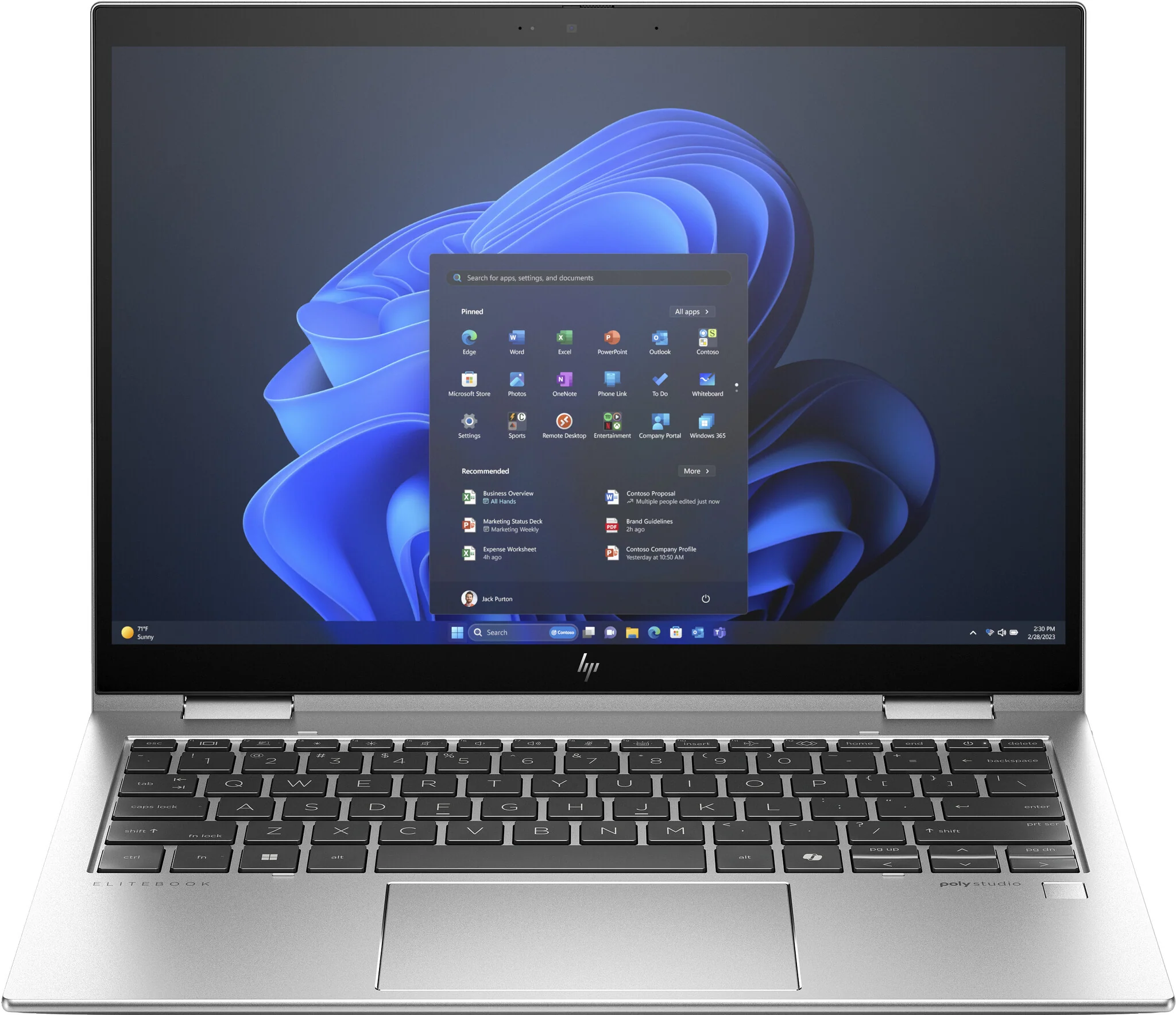 HP Elite x360 830 G11 Hybrid (2-in-1) - 33.8 cm (13.3") - Touchscreen - Intel Core Ultra 5 125U - 16 GB LPDDR5x-SDRAM - 512 GB SSD - Wi-Fi 6E - Windows 11 Pro - Silver
