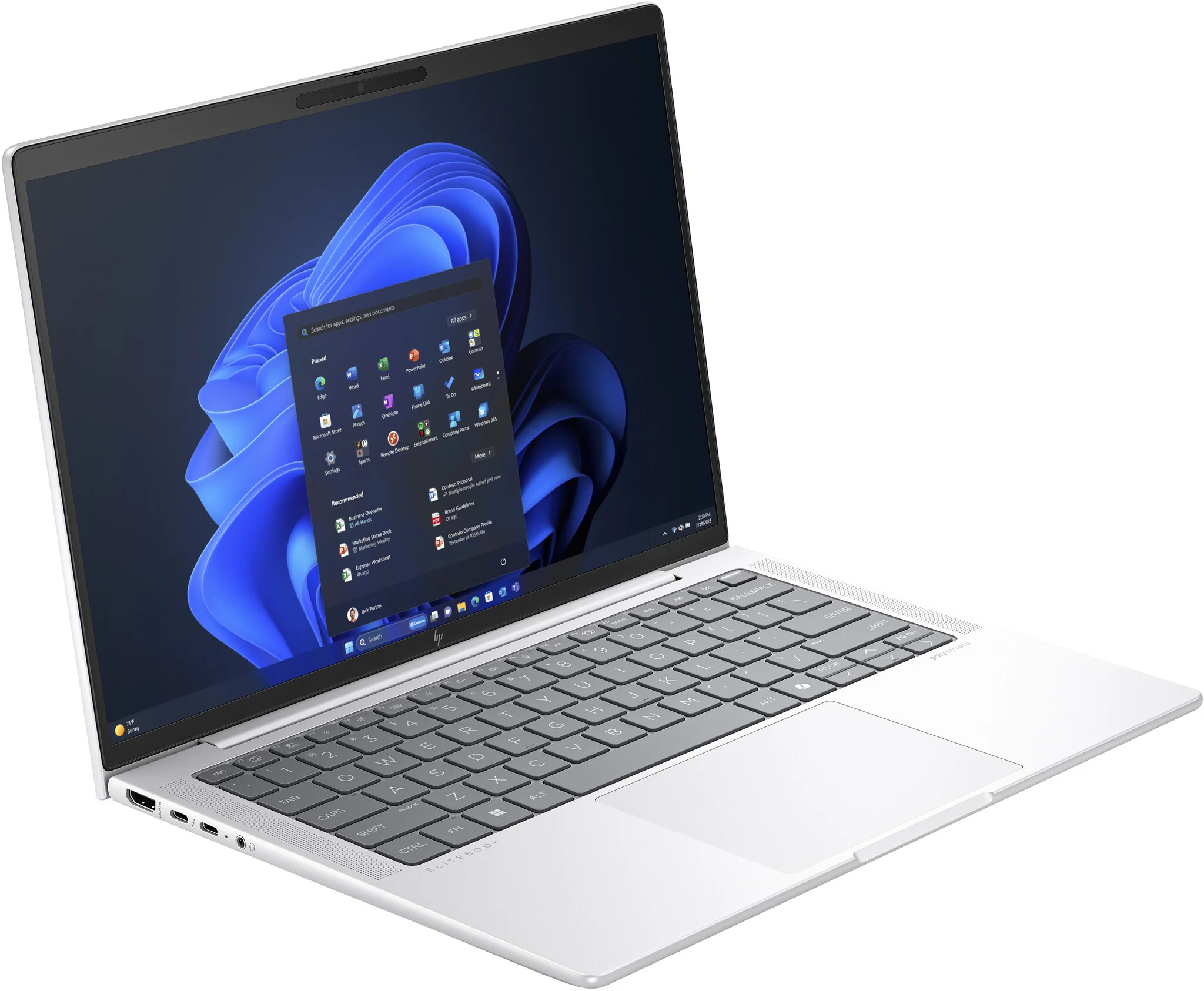 HP EliteBook 1040 G11 Laptop - 35.6 cm (14") - Intel Core Ultra 7 155H - 32 GB LPDDR5x-SDRAM - 512 GB SSD - Wi-Fi 6E - Windows 11 Pro - Silver - Image 2