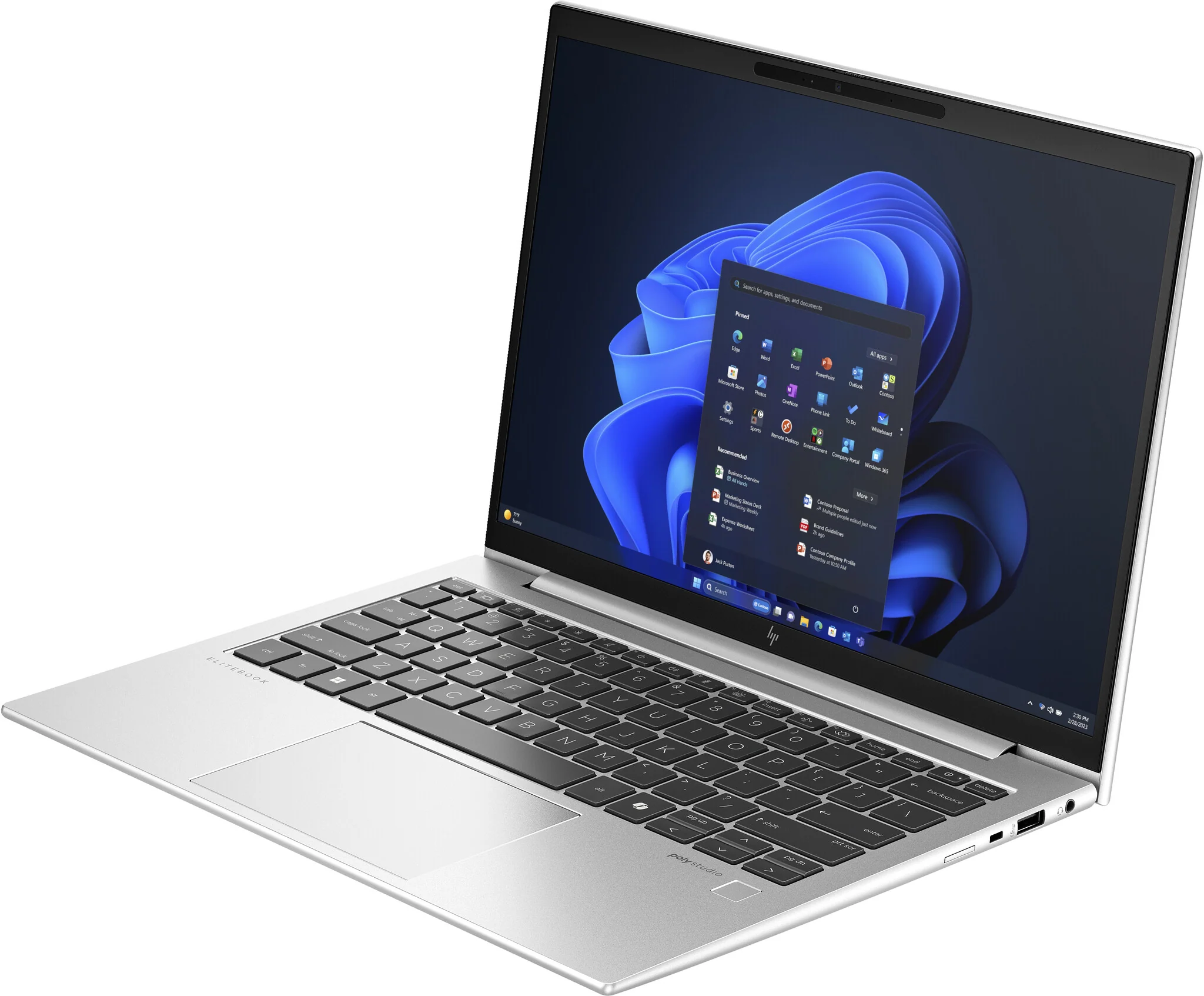 HP EliteBook 830 G11 Laptop - 33.8 cm (13.3") - Intel Core Ultra 5 125U - 16 GB LPDDR5x-SDRAM - 256 GB SSD - Wi-Fi 6E - Windows 11 Pro - Silver - Image 3
