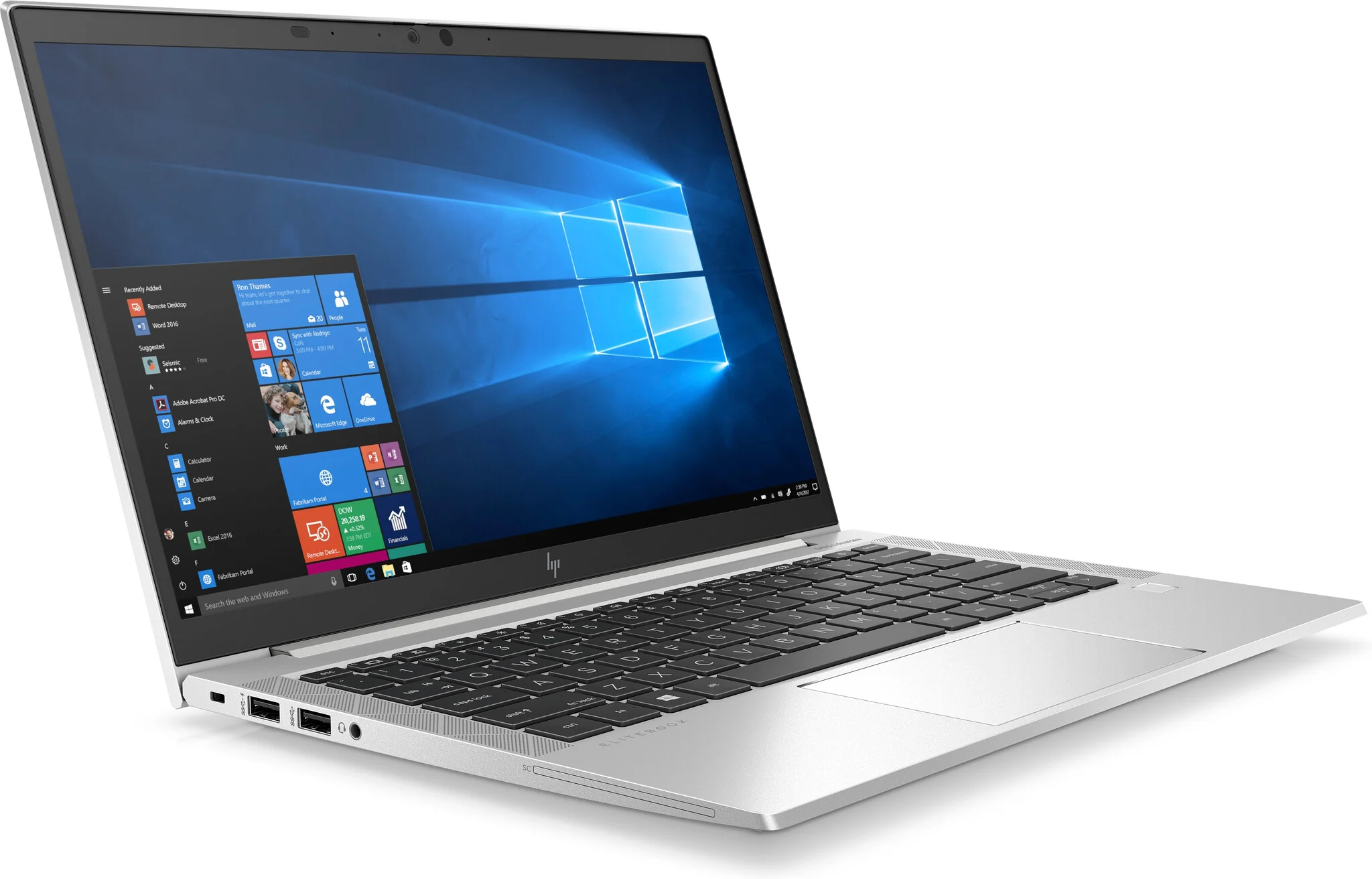HP EliteBook 830 G7 Laptop - 33.8 cm (13.3") - Touchscreen - Intel® Core™ i5-10210U - 8 GB DDR4-SDRAM - 256 GB SSD - Wi-Fi 6 - Windows 10 Pro - Silver - Image 2