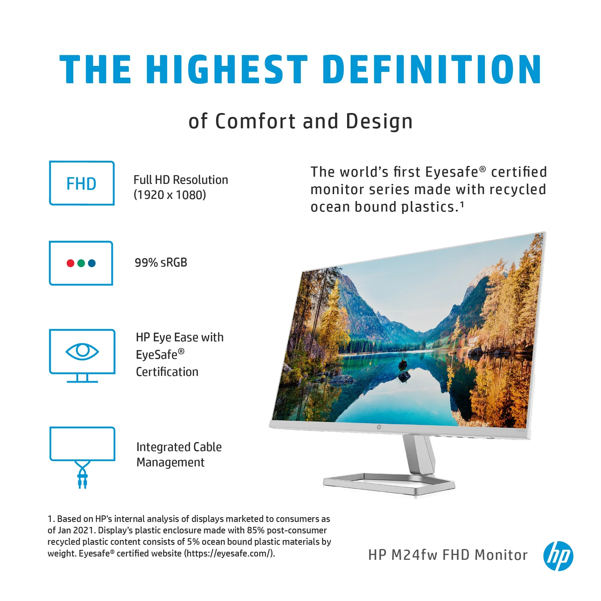 HP M24FW - 60.5 cm (23.8") - 1920 x 1080 pixels Full HD LED Monitor - Image 9