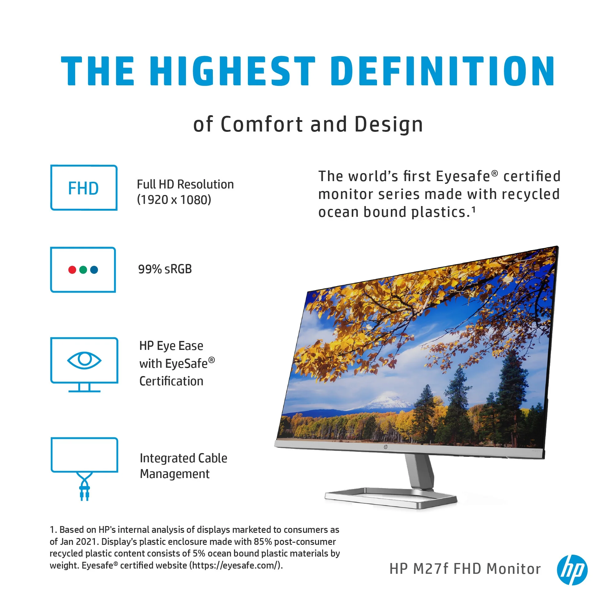 HP M27F - 68.6 cm (27") - 1920 x 1080 pixels Full HD LCD Monitor - Image 10