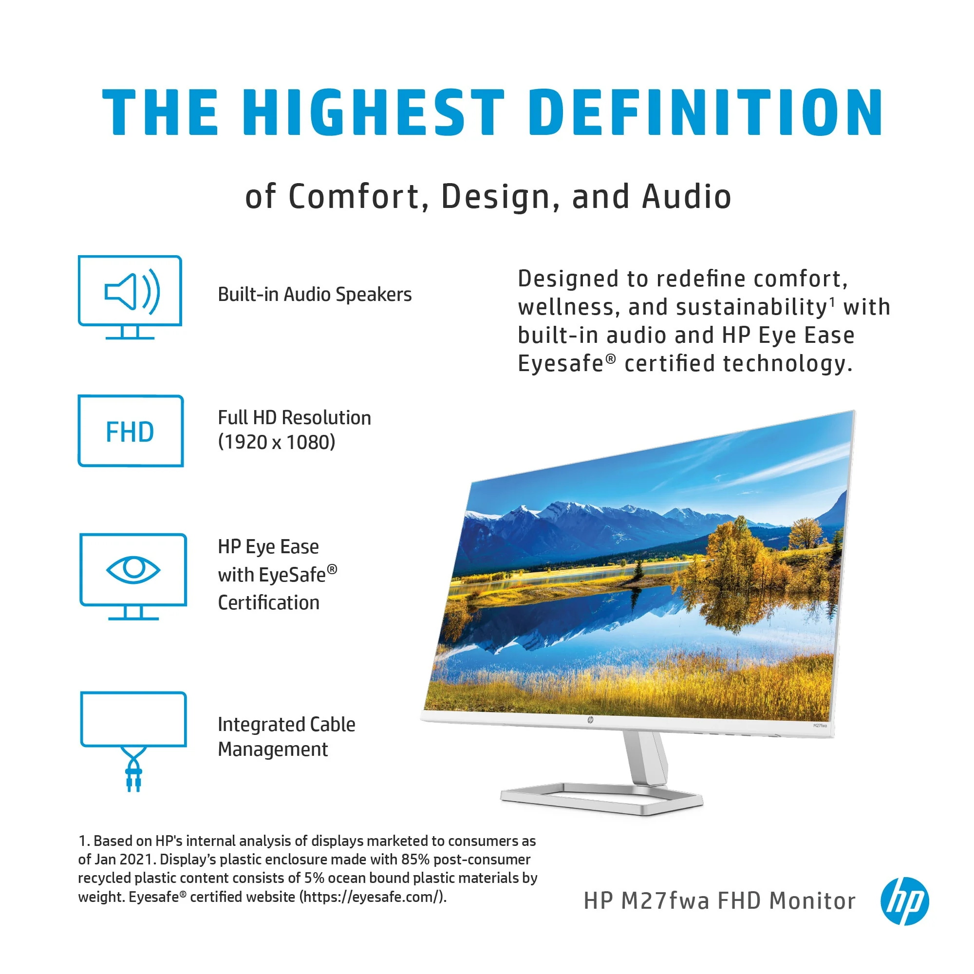 HP M27FWA - 68.6 cm (27") - 1920 x 1080 pixels - Full HD LCD Monitor - Image 7