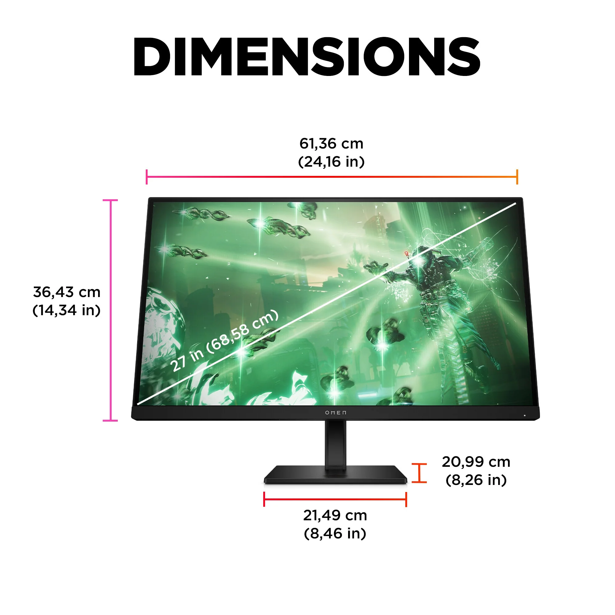 HP OMEN - 68.6 cm (27") - 2560 x 1440 pixels Quad HD Gaming Monitor - Image 14