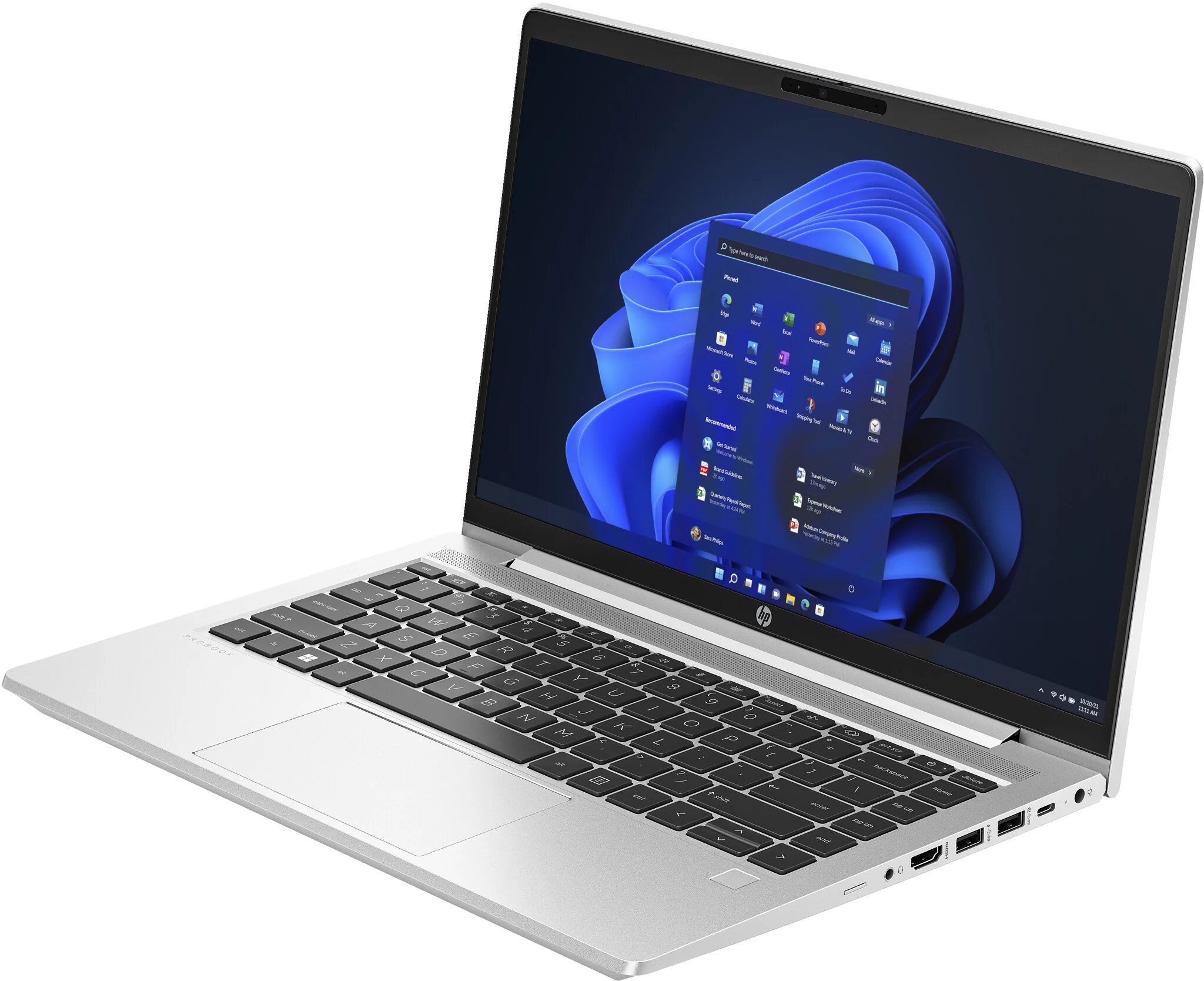 HP ProBook 445 G10 Laptop - 35.6 cm (14") - AMD Ryzen™ 5 7530U - 8 GB DDR4-SDRAM - 256 GB SSD - Wi-Fi 6E - Windows 11 Pro - Silver - Image 2