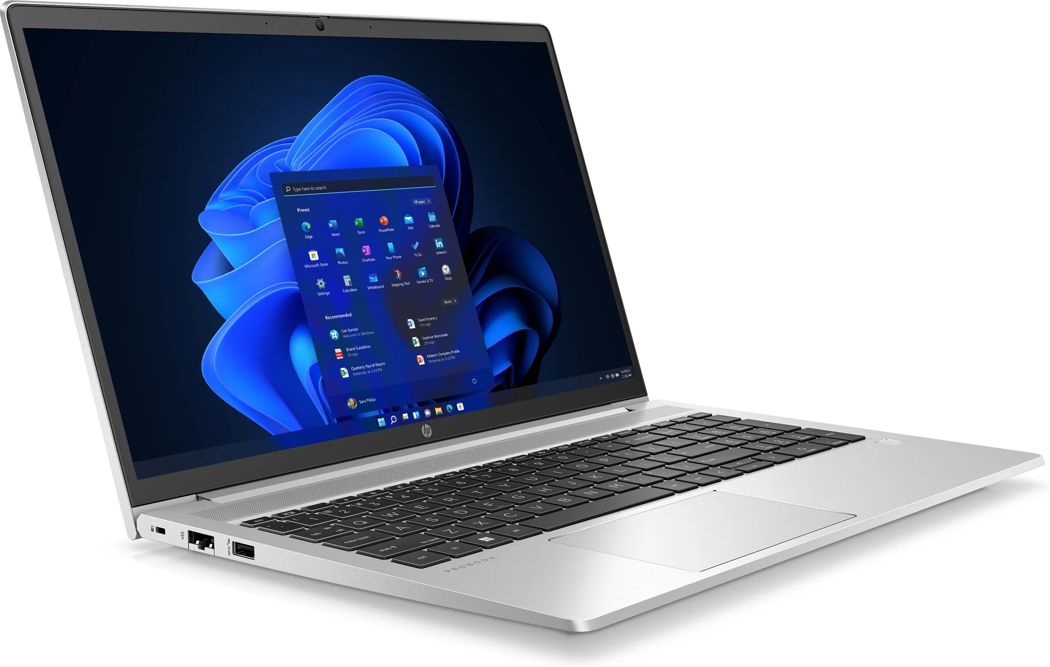 HP ProBook 455 Laptop - 39.6 cm (15.6") - AMD Ryzen™ 5 5625U - 16 GB DDR4-SDRAM - 512 GB SSD - Wi-Fi 6 - Windows 11 Pro - Silver - Image 2