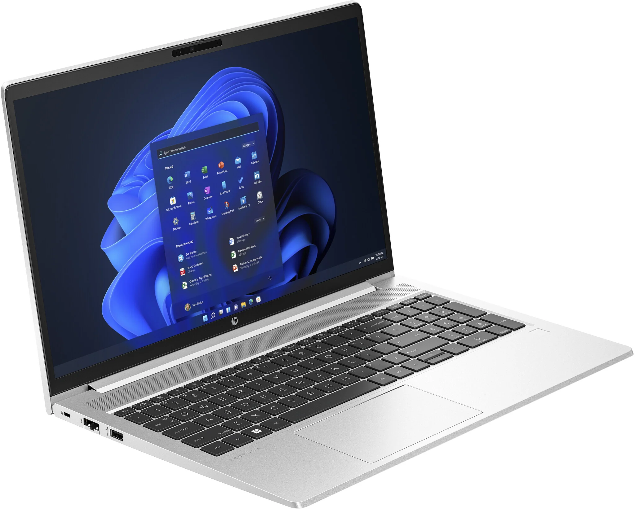 HP ProBook 455 G10 Laptop - 39.6 cm (15.6") - AMD Ryzen™ 5 7530U - 8 GB DDR4-SDRAM - 256 GB SSD - Wi-Fi 6E - Windows 11 Pro - Silver - Image 2