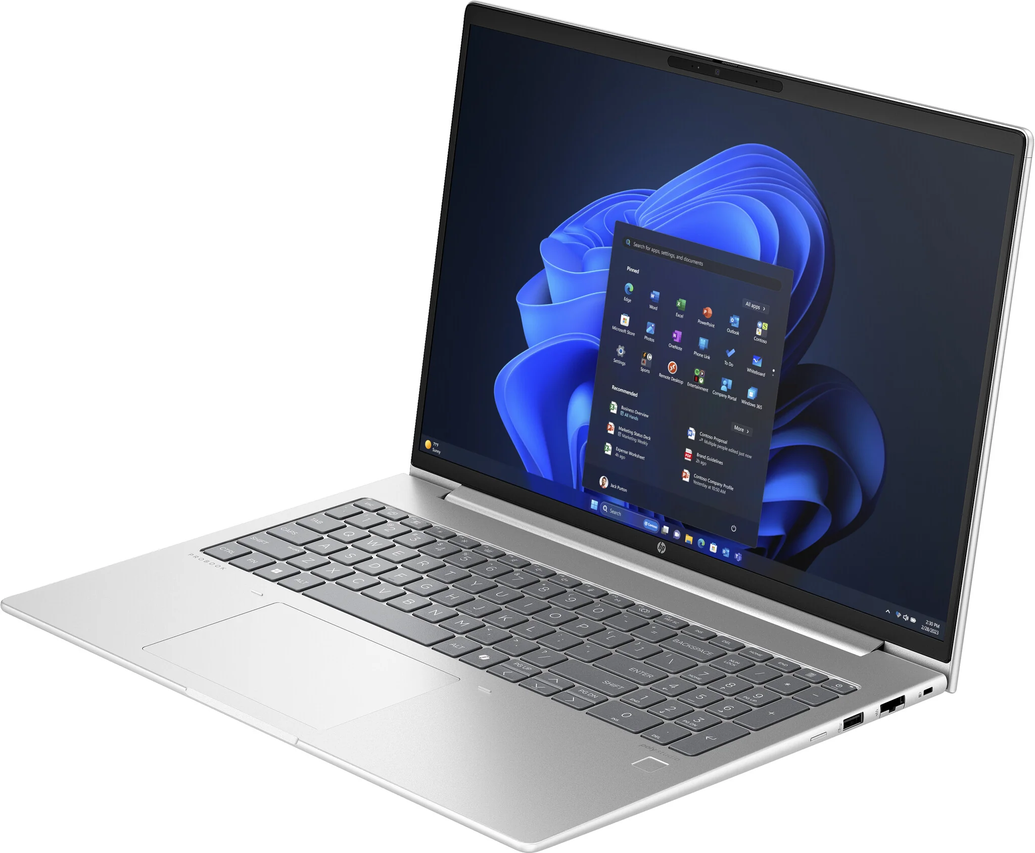 HP ProBook 465 G11 Laptop - 40.6 cm (16") - AMD Ryzen™ 5 7535U - 8 GB DDR5-SDRAM - 256 GB SSD - Wi-Fi 6E - Windows 11 Pro - Silver - Image 2