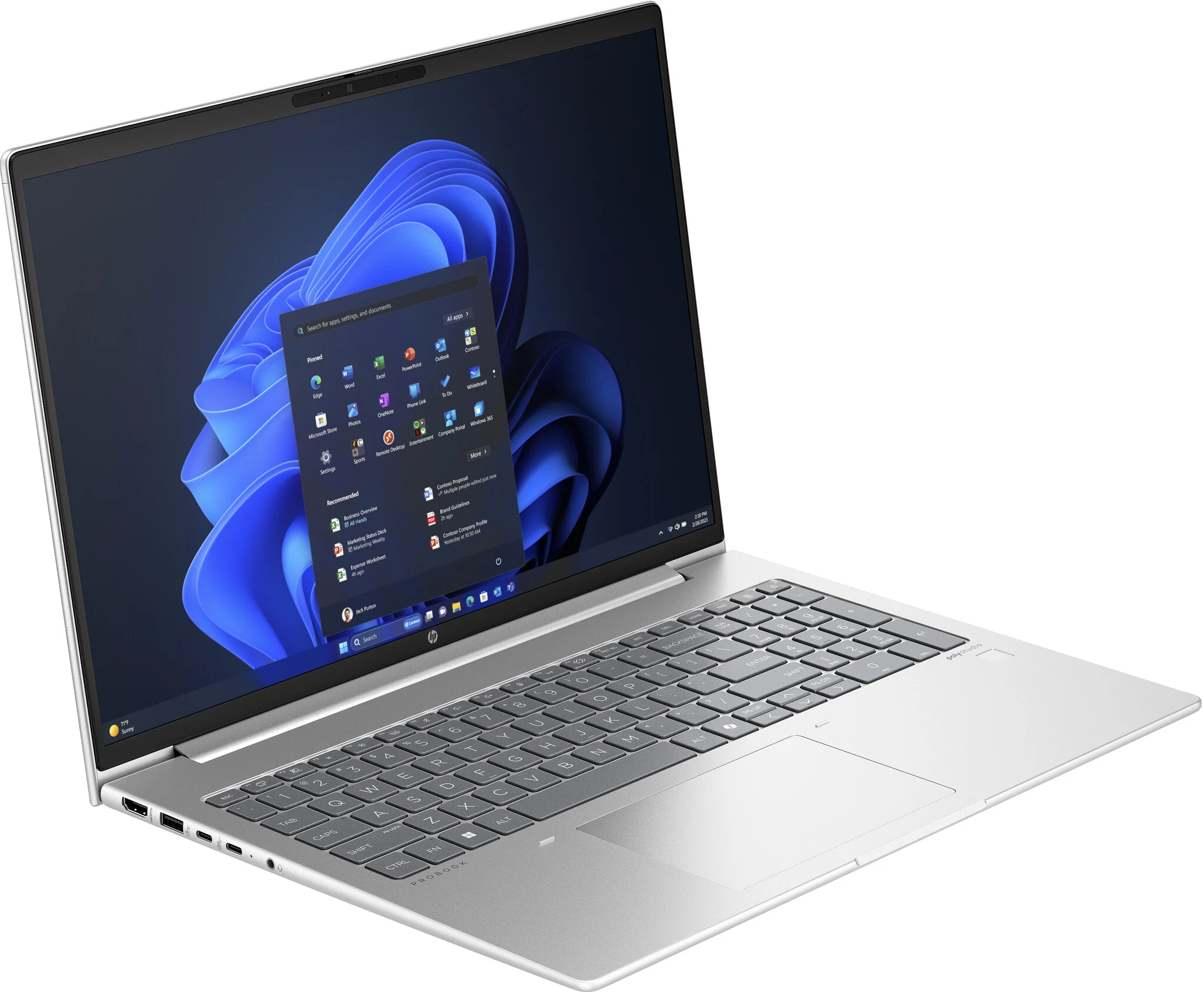 HP ProBook 465 G11 Laptop - 40.6 cm (16") - AMD Ryzen™ 5 7535U - 8 GB DDR5-SDRAM - 256 GB SSD - Wi-Fi 6E - Windows 11 Pro - Silver - Image 3
