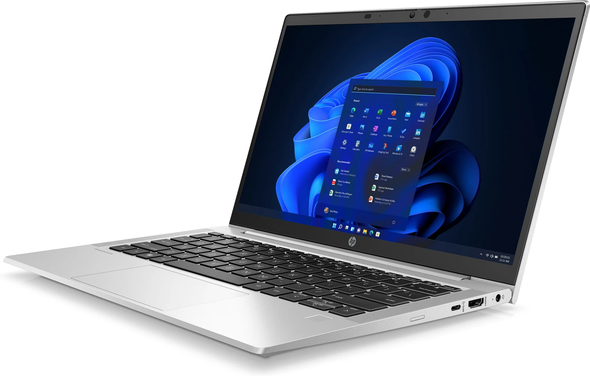 HP ProBook 635 Aero G8 Laptop - 33.8 cm (13.3") - AMD Ryzen™ 5 5600U - 8 GB DDR4-SDRAM - 256 GB SSD - Wi-Fi 6 - Windows 10 Pro - Silver - Image 2