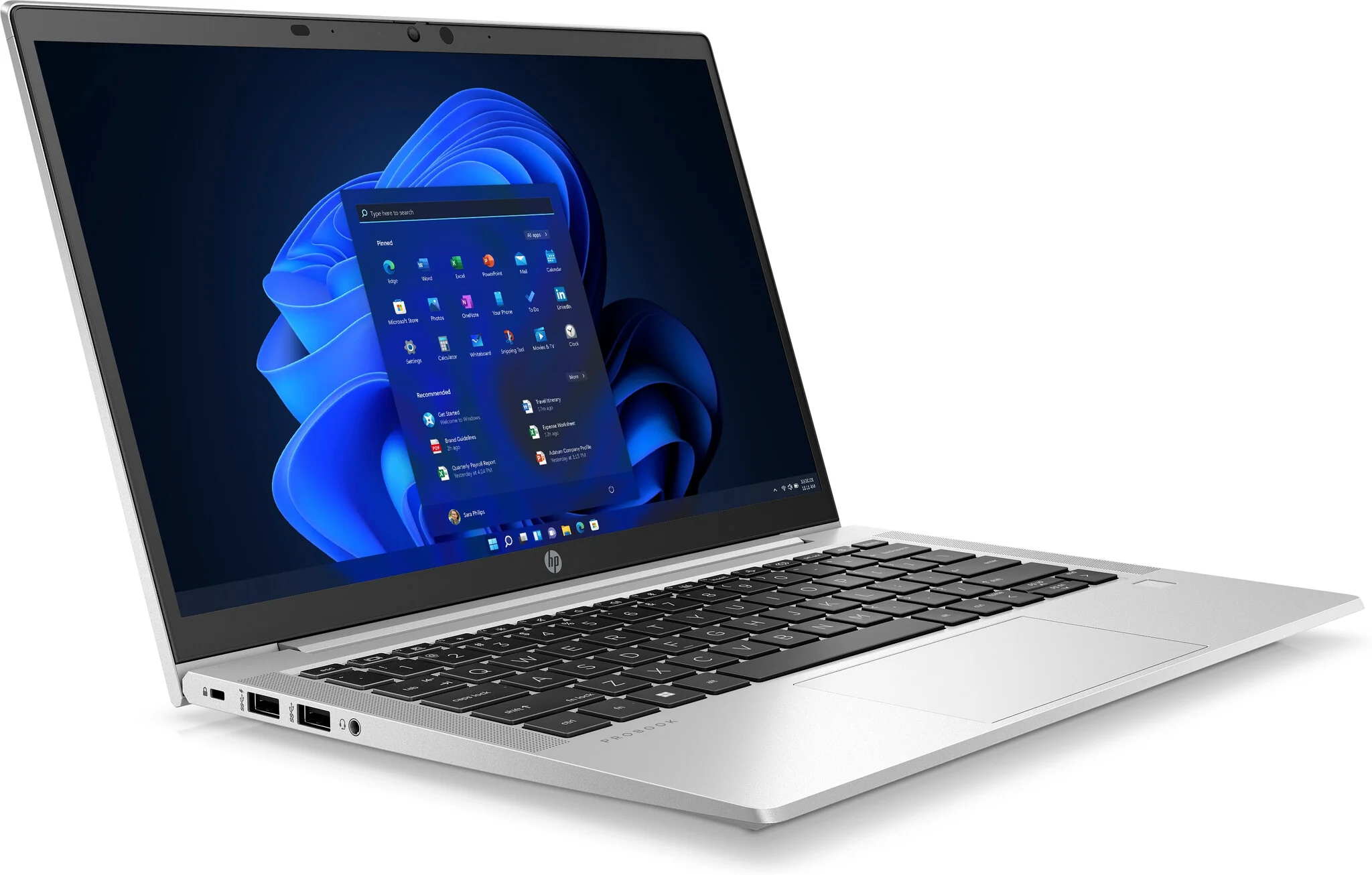HP ProBook 635 Aero G8 Laptop - 33.8 cm (13.3") - AMD Ryzen™ 5 5600U - 8 GB DDR4-SDRAM - 256 GB SSD - Wi-Fi 6 - Windows 10 Pro - Silver - Image 3