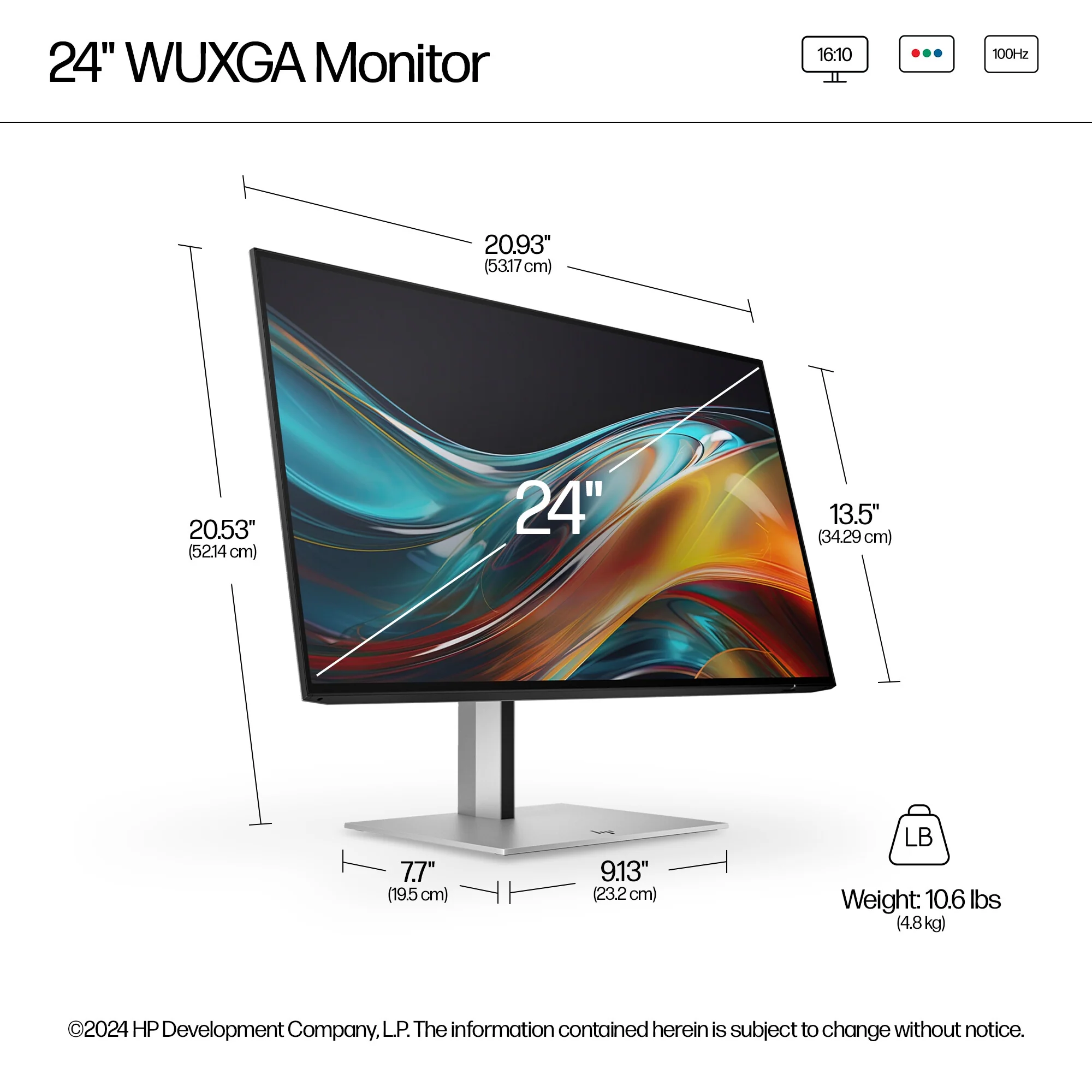 HP Series 7 Pro 724PN - 61 cm (24") - 1920 x 1200 pixels WUXGA Monitor - Image 11
