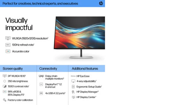 HP Series 7 Pro 24 inch WUXGA Monitor - 724pn PVC Free - Image 15