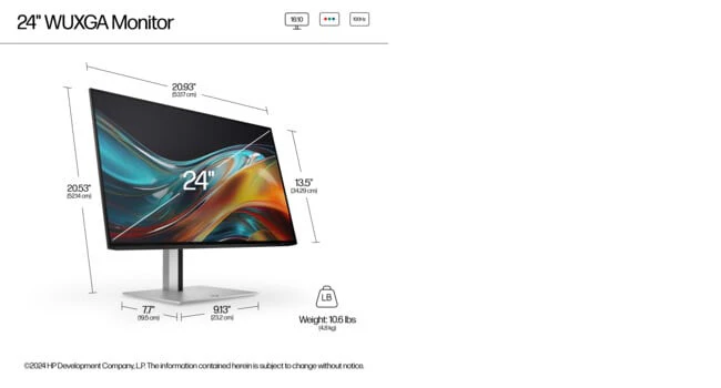 HP Series 7 Pro 24 inch WUXGA Monitor - 724pn PVC Free - Image 18
