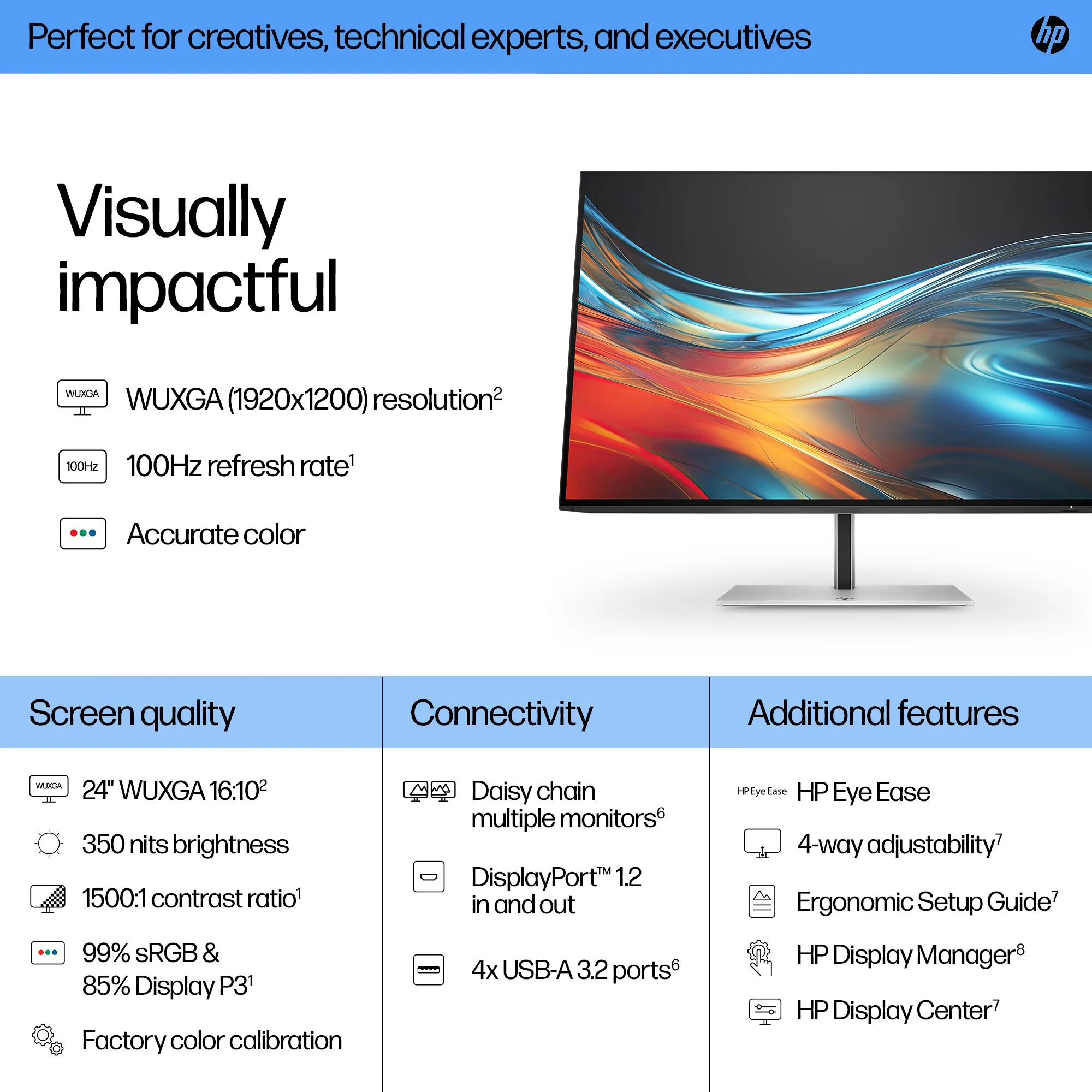 HP Series 7 Pro 24 inch WUXGA Monitor - 724pn PVC Free - Image 19