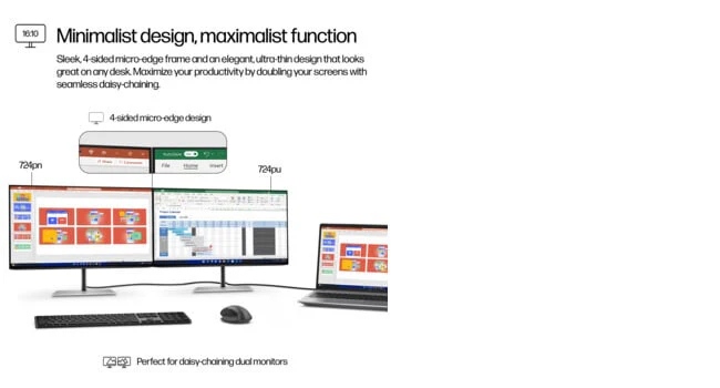 HP Series 7 Pro 24 inch WUXGA Monitor - 724pn PVC Free - Image 9