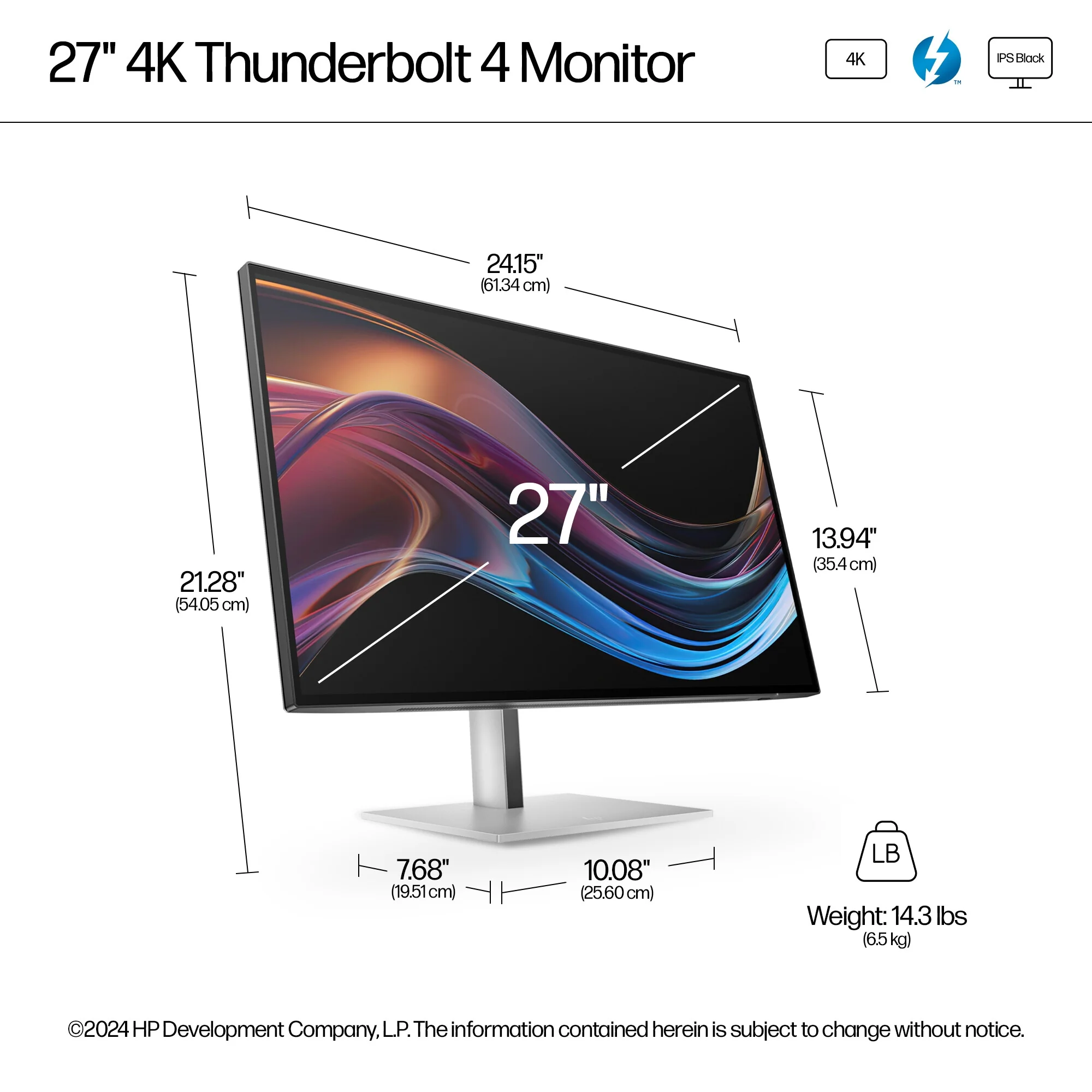 HP Series 7 Pro 727PK - 68.6 cm (27") - 3840 x 2160 pixels 4K Ultra HD LED Monitor - Image 4