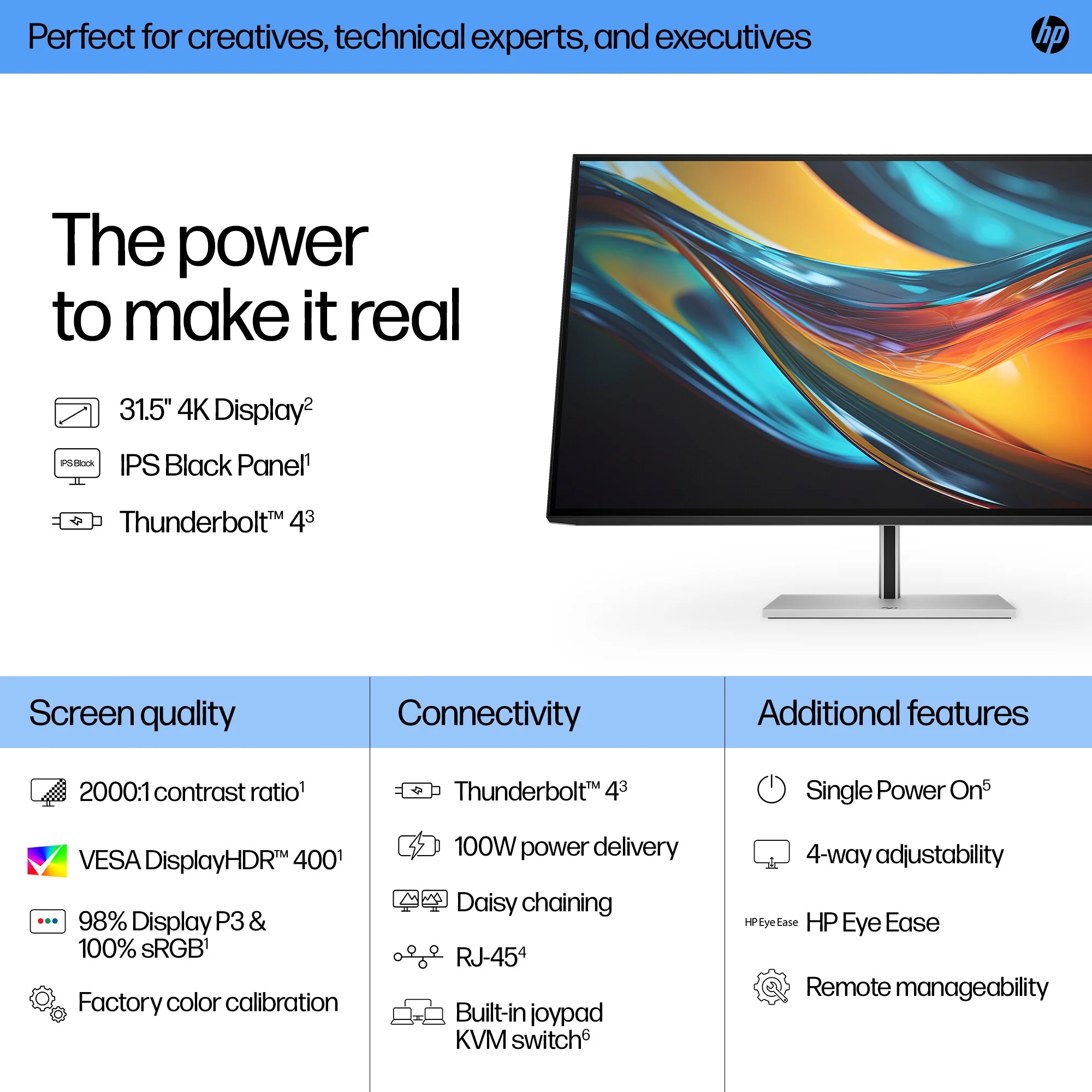 HP Series 7 Pro 732PK - 80 cm (31.5") - 3840 x 2160 pixels 4K Ultra HD Monitor - Image 12