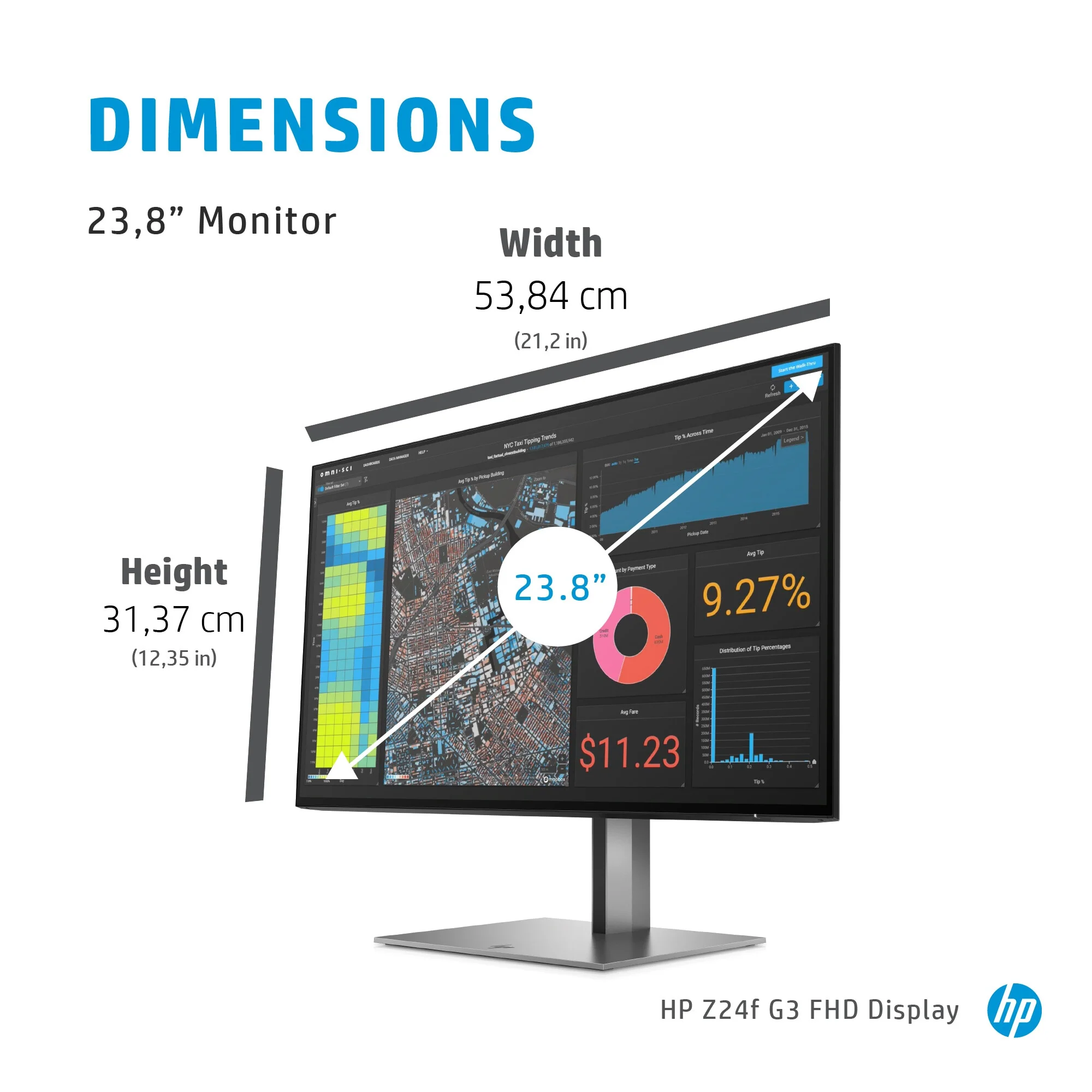 HP Z24F G3 - 60.5 cm (23.8") - 1920 x 1080 pixels Full HD Monitor - Image 7