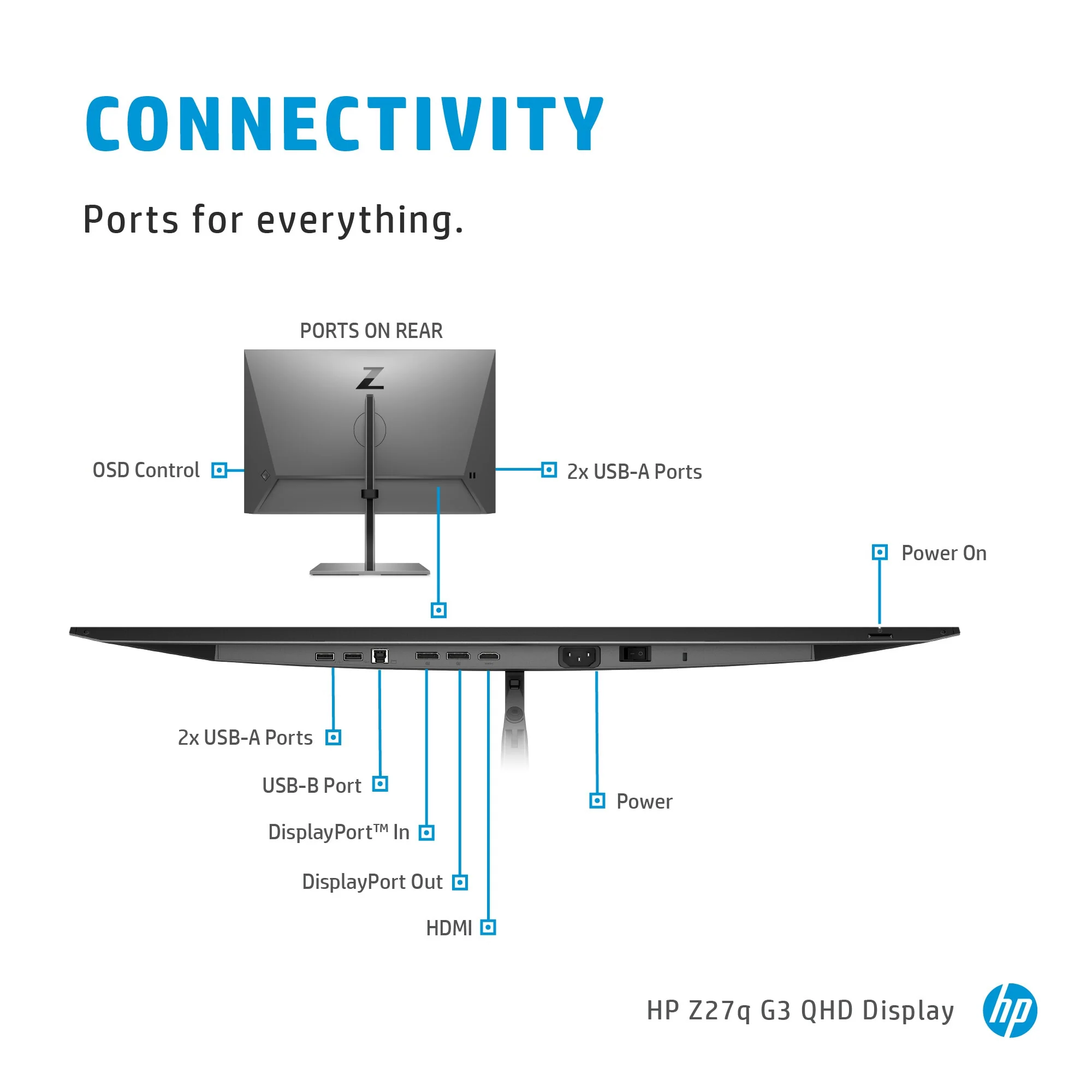 HP Z27Q G3 - 68.6 cm (27") - 2560 x 1440 pixels Quad HD LED Monitor - Image 10