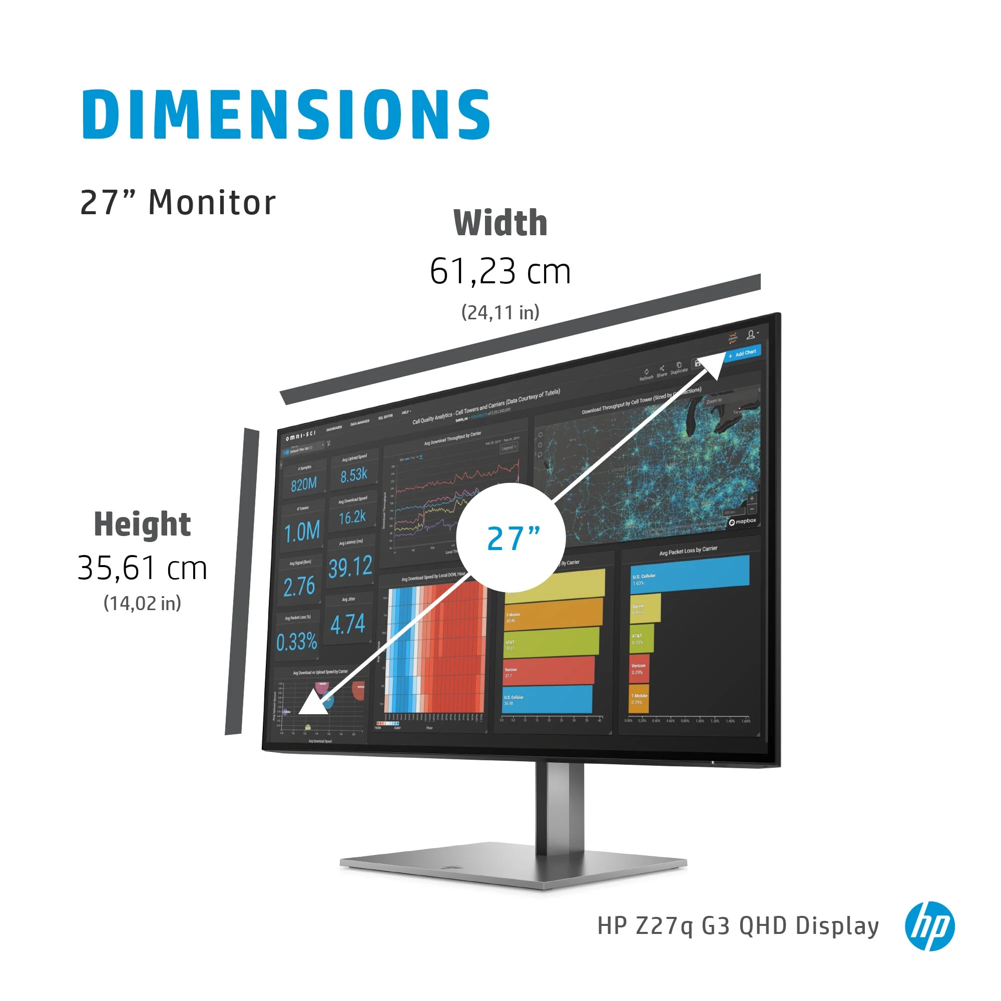 HP Z27Q G3 - 68.6 cm (27") - 2560 x 1440 pixels Quad HD LED Monitor - Image 12