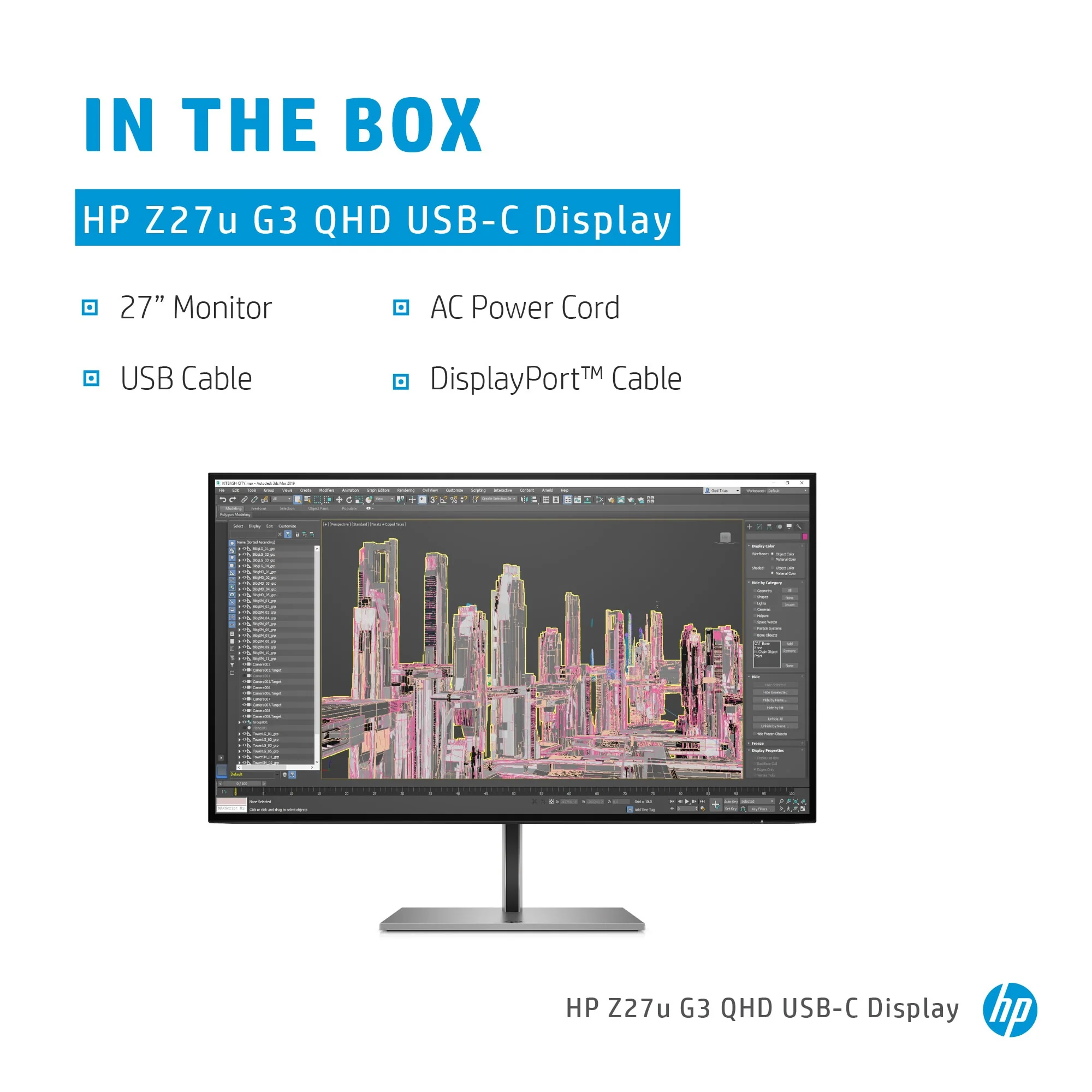 HP Z27U G3 - 68.6 cm (27") - 2560 x 1440 pixels 2K Ultra HD LED Monitor - Image 8