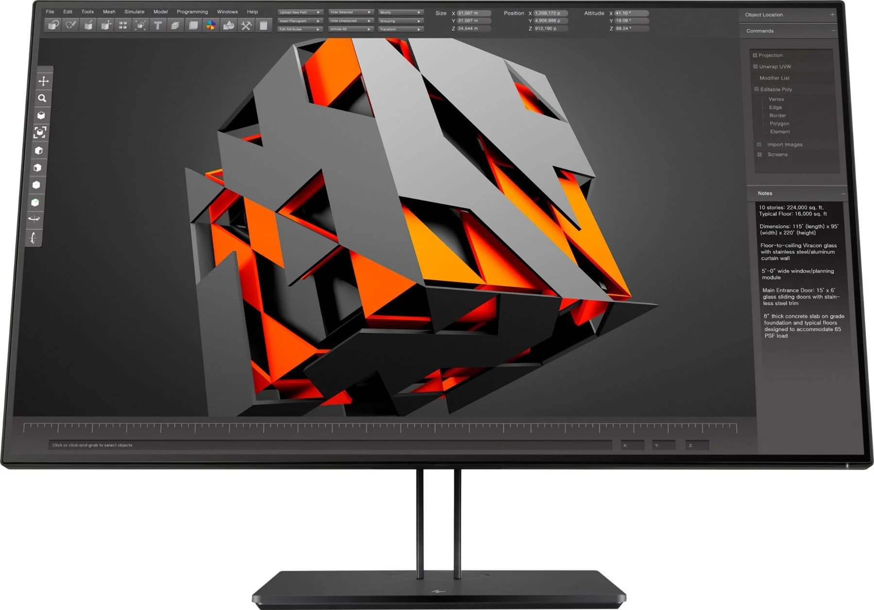 HP Z32 computer monitor 80 cm (31.5") 3840 x 2160 pixels 4K Ultra HD LED Black