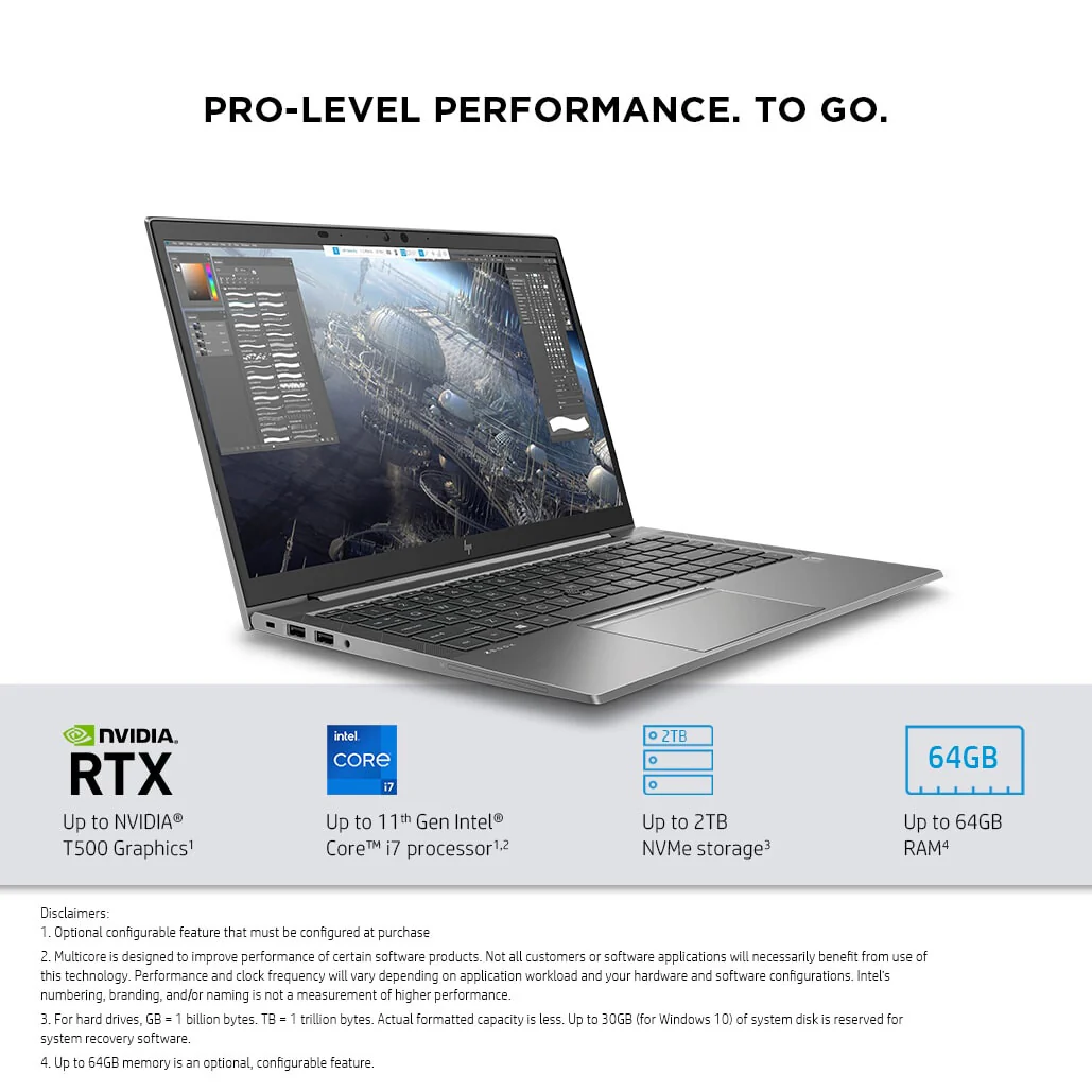 HP ZBook Firefly 14 G8 Laptop - 35.6 cm (14") - Intel® Core™ i7-1165G7 - 16 GB DDR4-SDRAM - 512 GB SSD - NVIDIA Quadro T500 - Wi-Fi 6 - Windows 11 Pro - Grey - Image 13