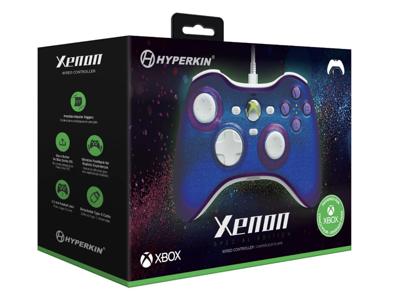 Hyperkin Xenon USB Wired Controller for Xbox Series X|S in Twilight Galaxy - Image 2