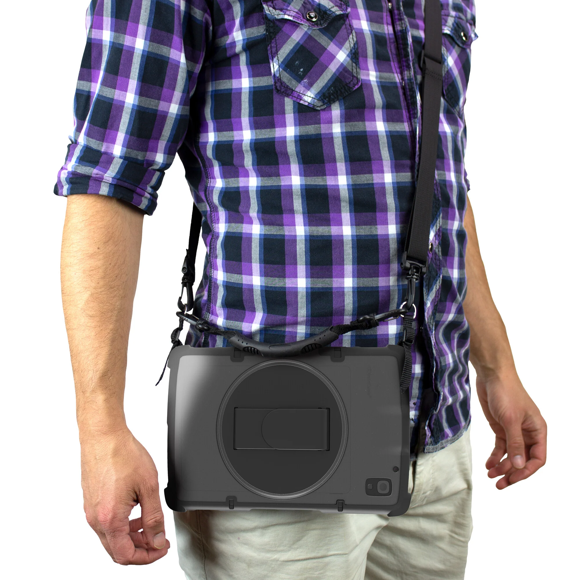 InfoCase Rugged Case with Rotating Hand Strap for Zebra ET40/45 in Black / Transparent - Image 6