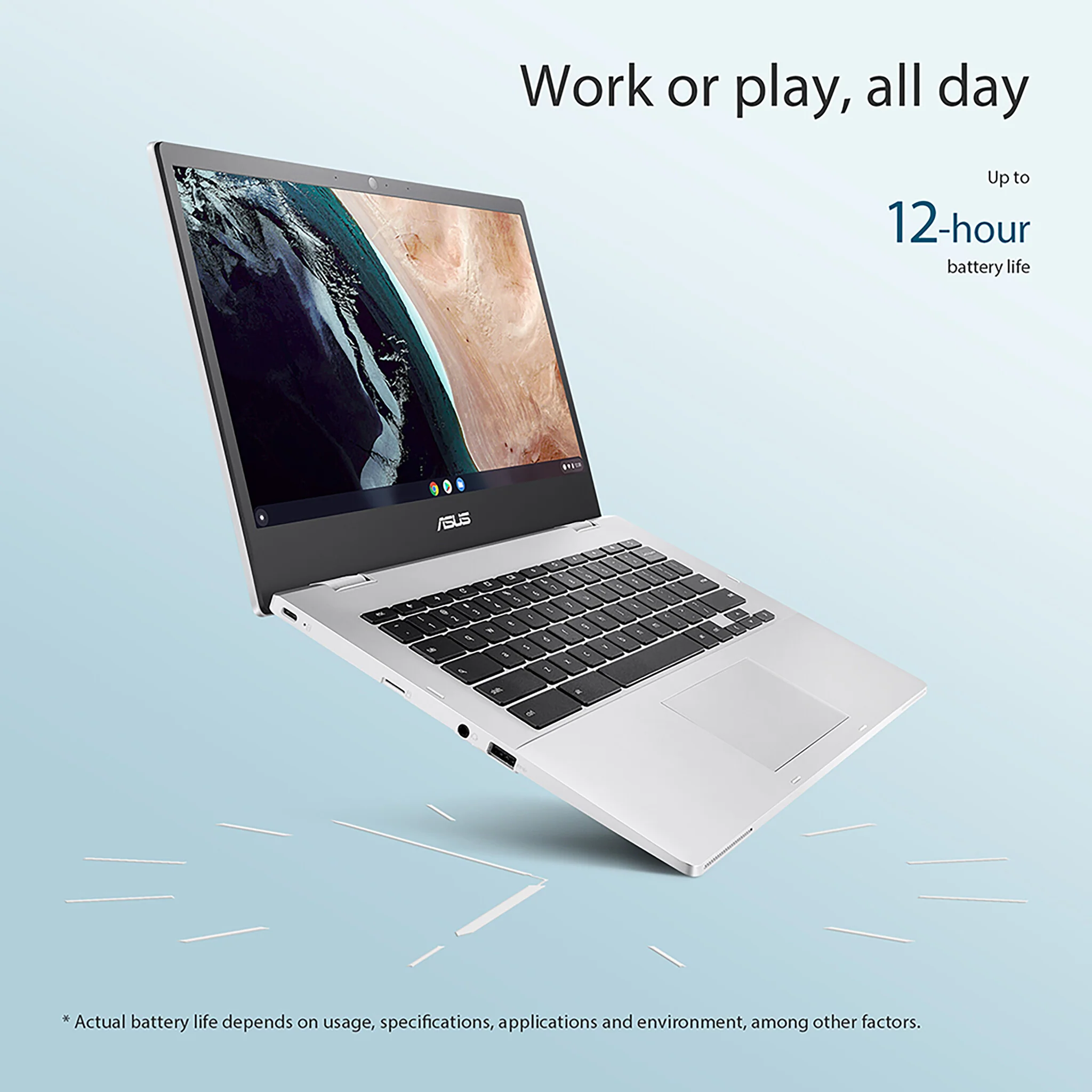 ASUS Chromebook - 35.6 cm (14") - Intel® Celeron® N N4500 - 4 GB LPDDR4x-SDRAM - 64 GB eMMC - Wi-Fi 6 - ChromeOS - Silver - Image 10