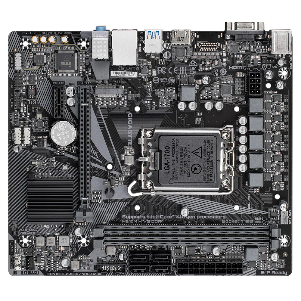 Gigabyte H610M H V3 DDR4 ATX motherboard - Intel H610 LGA 1700 - Image 3