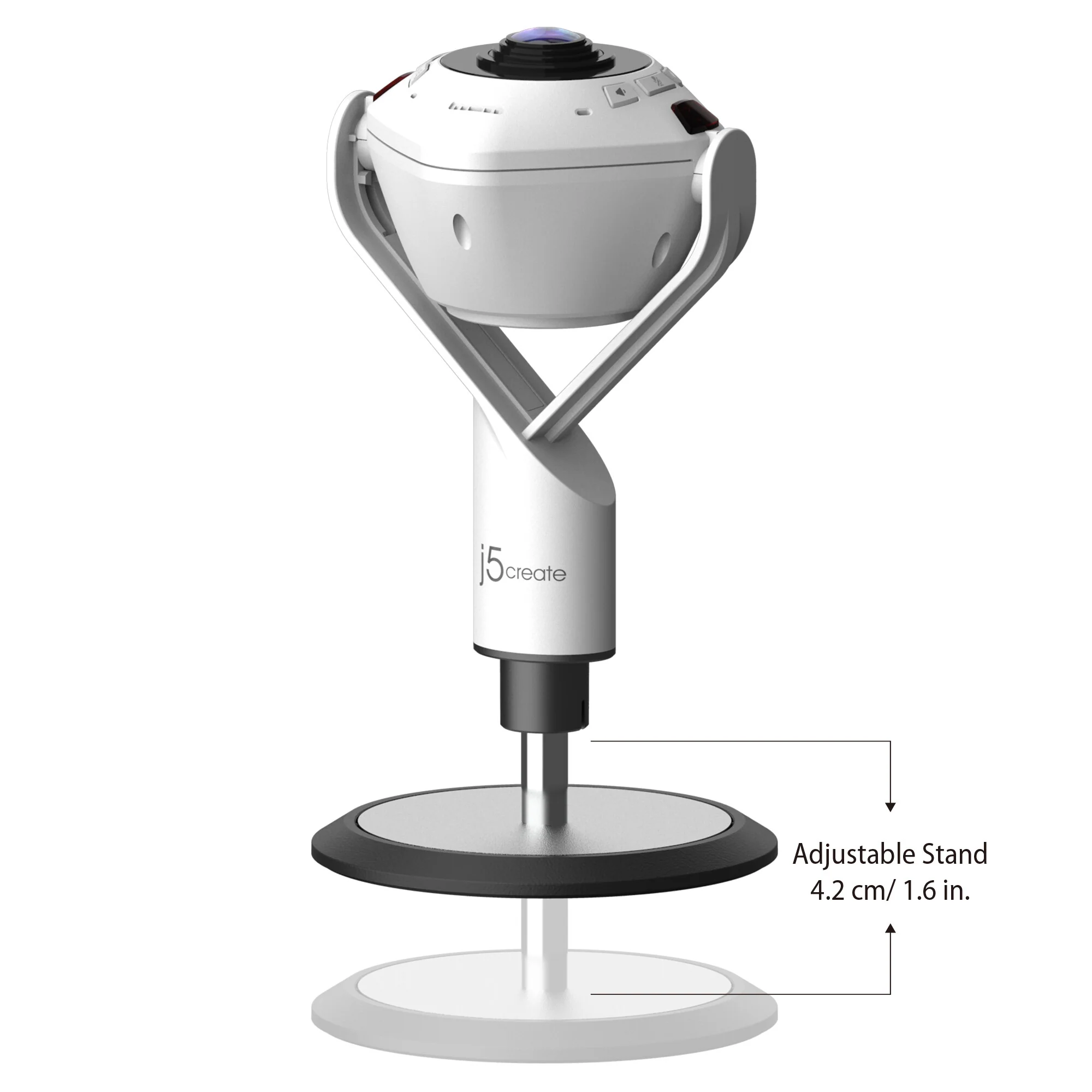 j5create JVU368 - USB Wired 360° AI-Powered 1080p Webcam with Speakerphone - Image 3