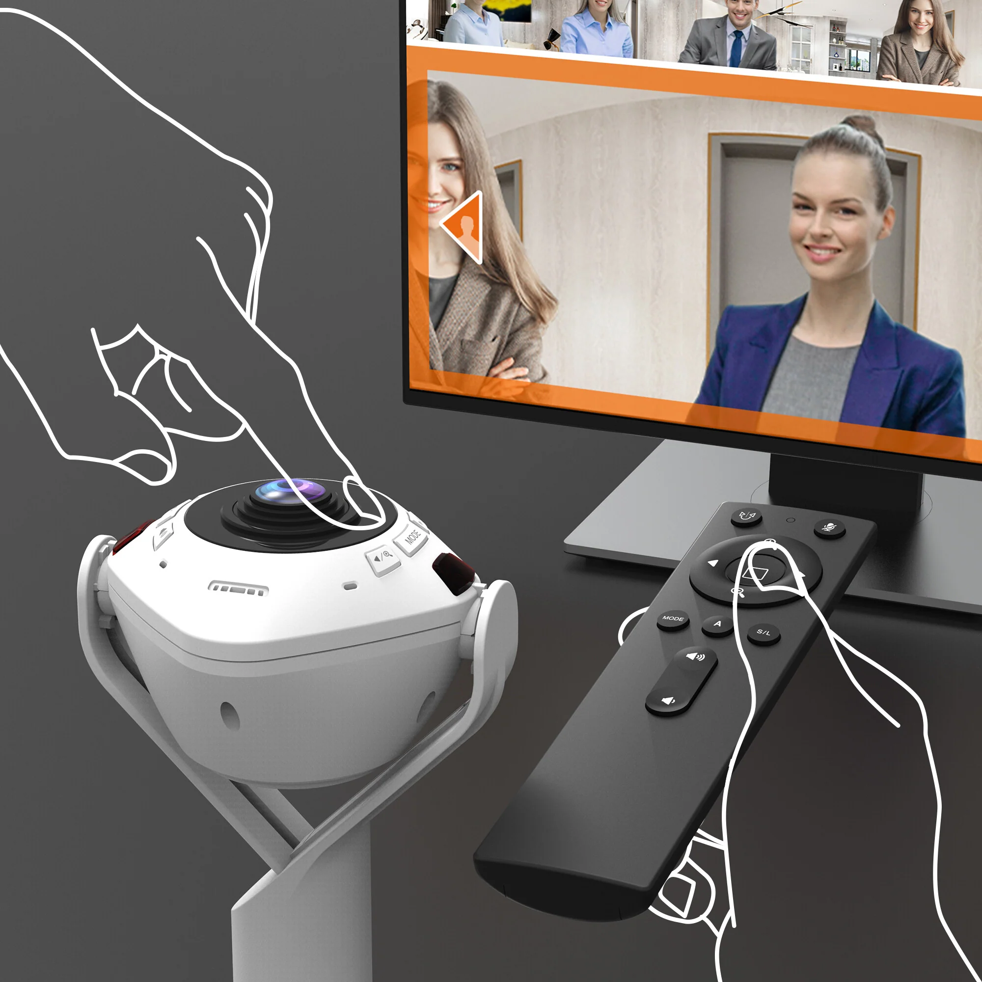 j5create JVU368 - USB Wired 360° AI-Powered 1080p Webcam with Speakerphone - Image 8